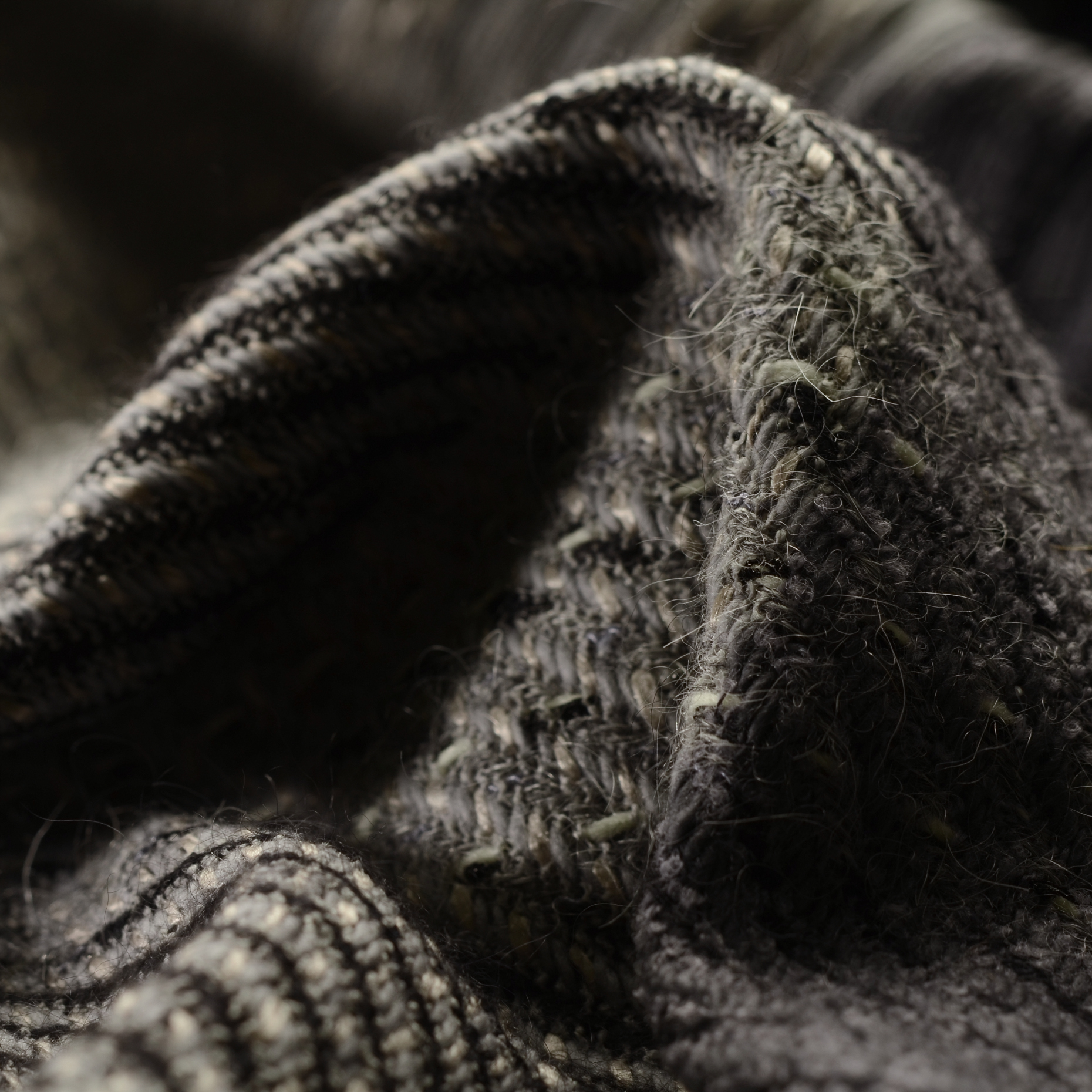 BOUCLÉ, VIRGIN WOOL, SILVER BLUE&RAVEN BLACK (F000018758)