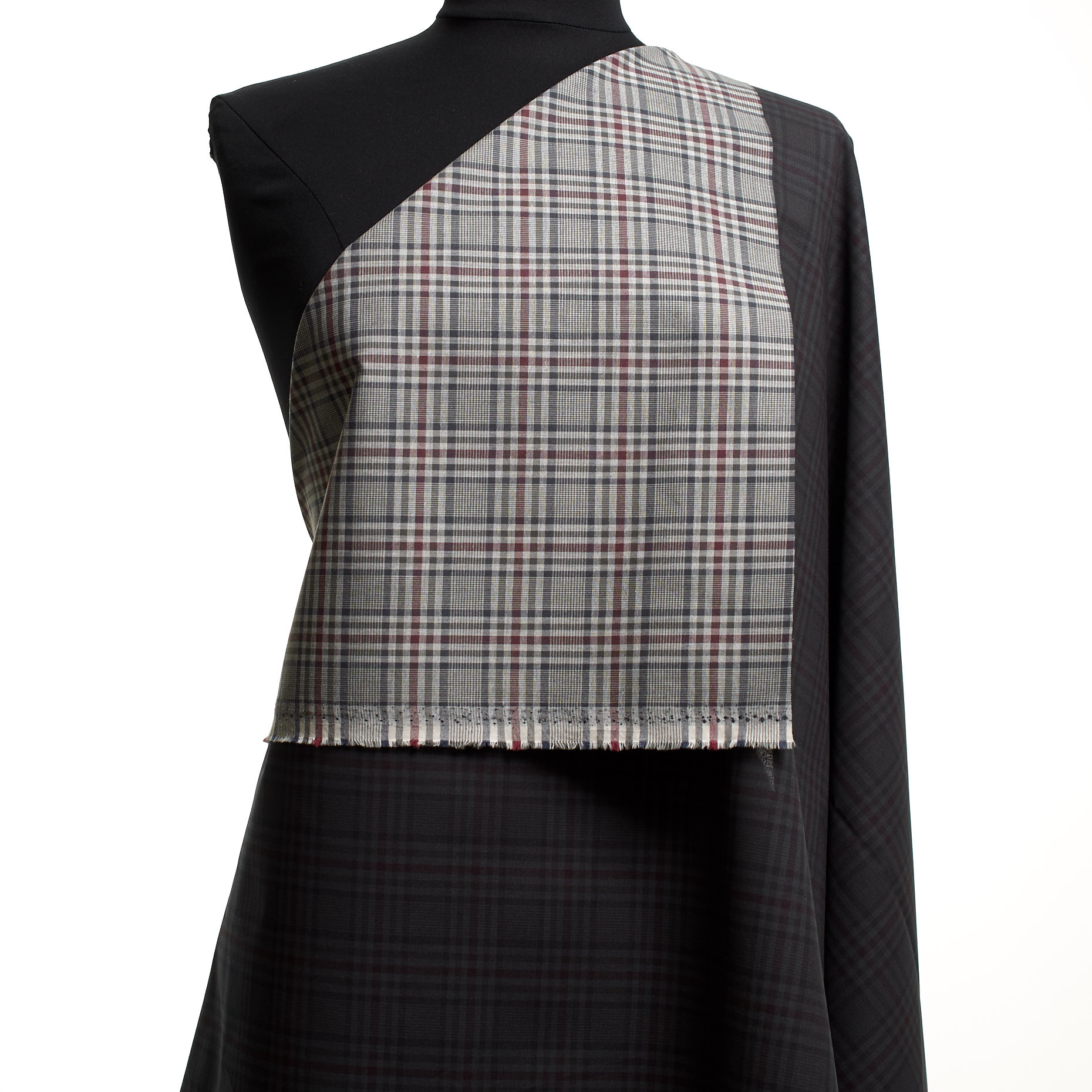 DOUBLE, COTTON, CHECK, DRIED SAGE&HENNA (F000044618) - Mannequin