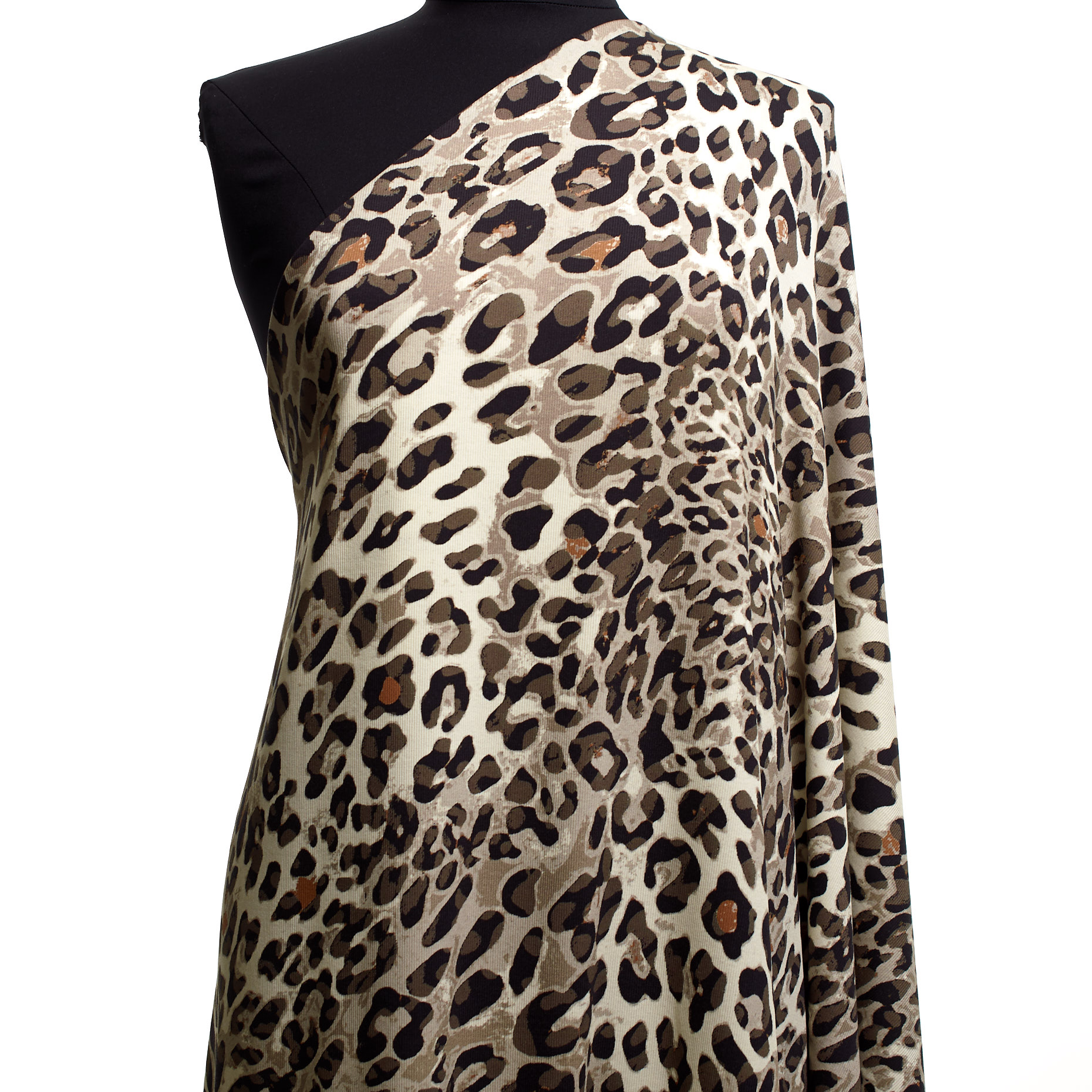 Jersey Acanalado, Algodón, Estampado, Vintage Khaki (F000042852) - Maniquí