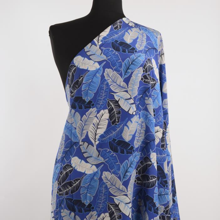 Seide, Crêpe De Chine, Bedruckt, Lapis Blue (F000029258) - Schaufensterpuppe