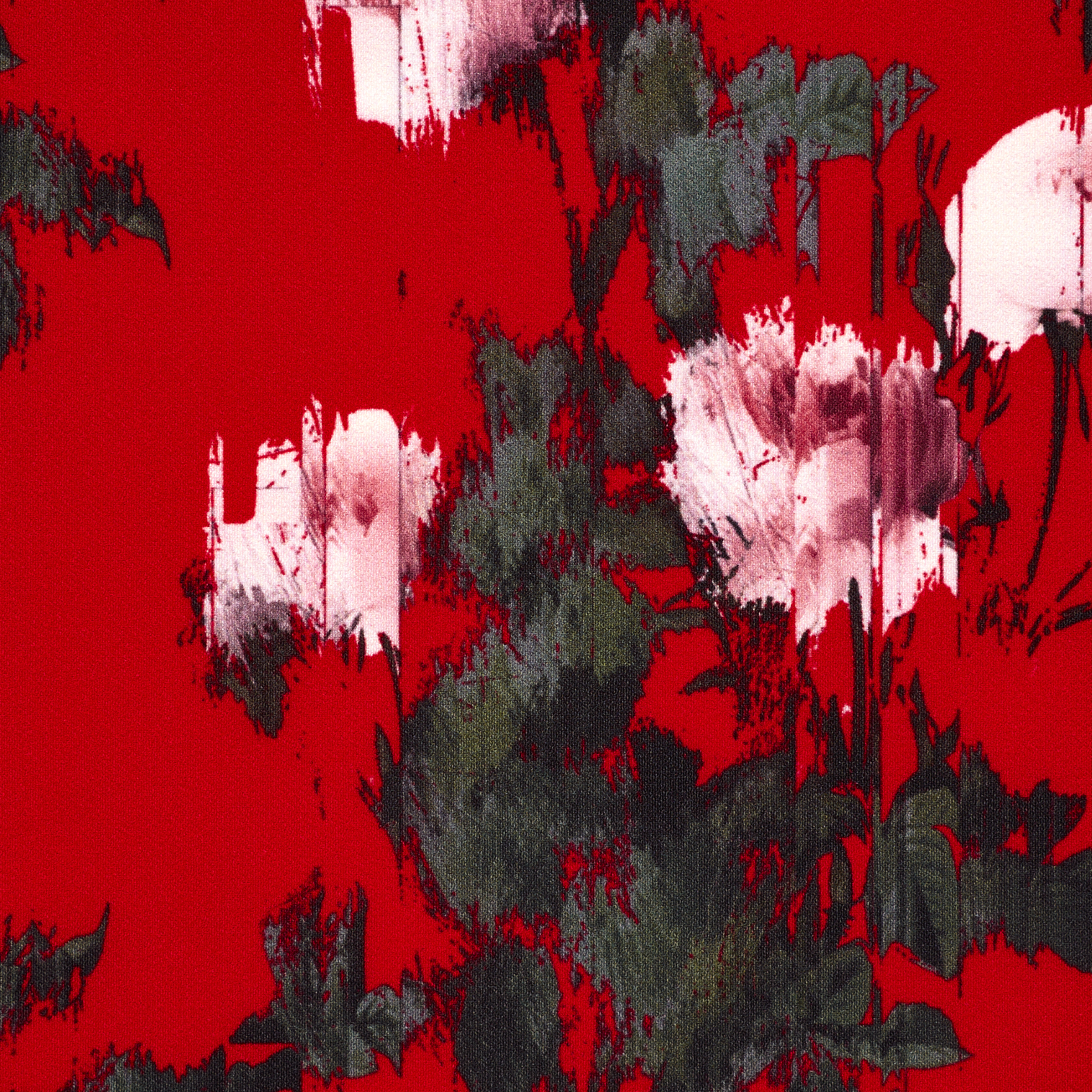 Креп, Принт, Цветы, True Red (F000034614) - Ткань