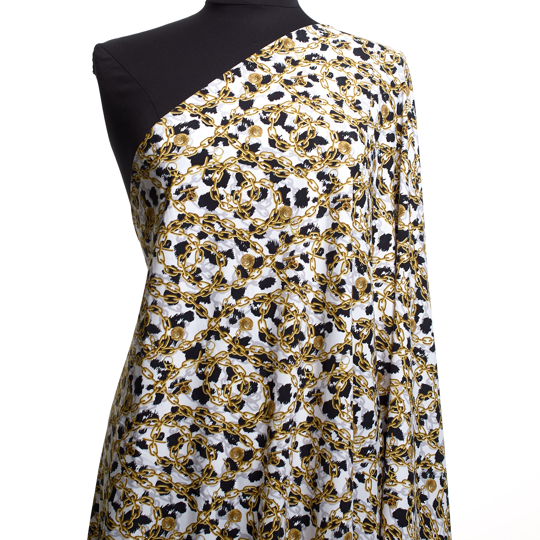 Techno Jersey, Imprimé, Haute Elasticité, Brilliant White&Gilded Beige (F000041443) - Mannequin