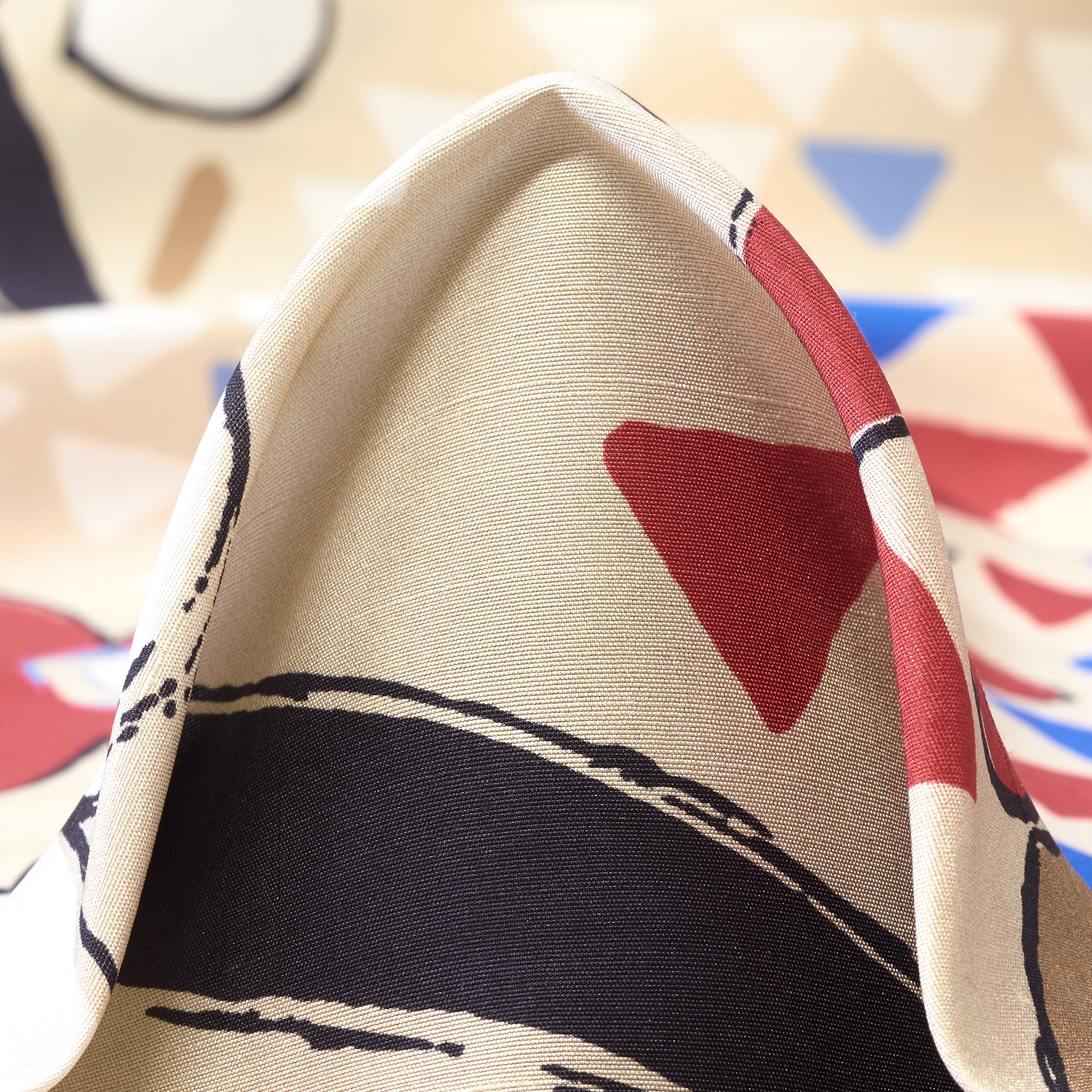 SILK, PRINTED, CHERRY RED (F000037455)