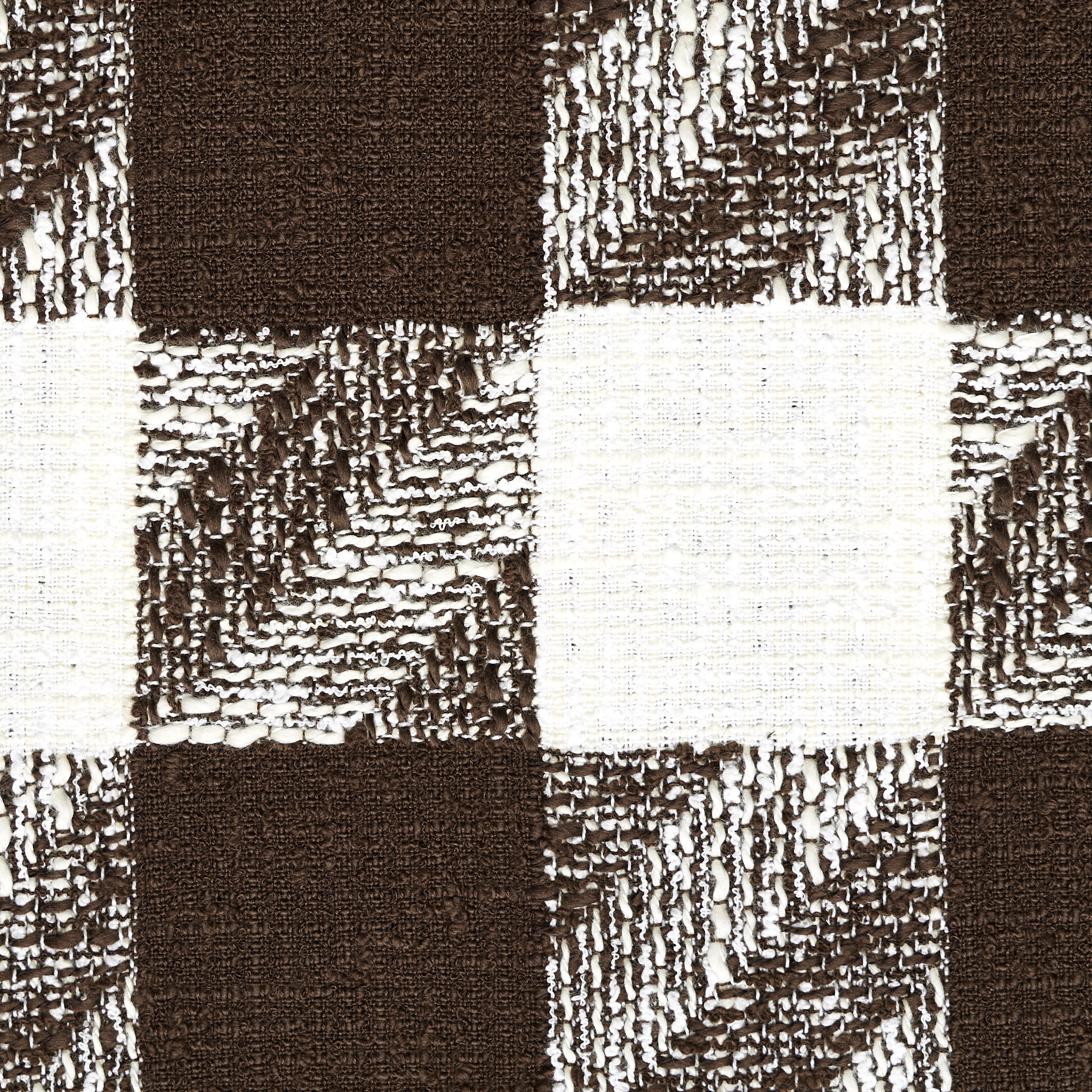 COTTON, VISCOSE, CHECK, BRILLIANT WHITE&TIRAMISU (F000048177) - Texture