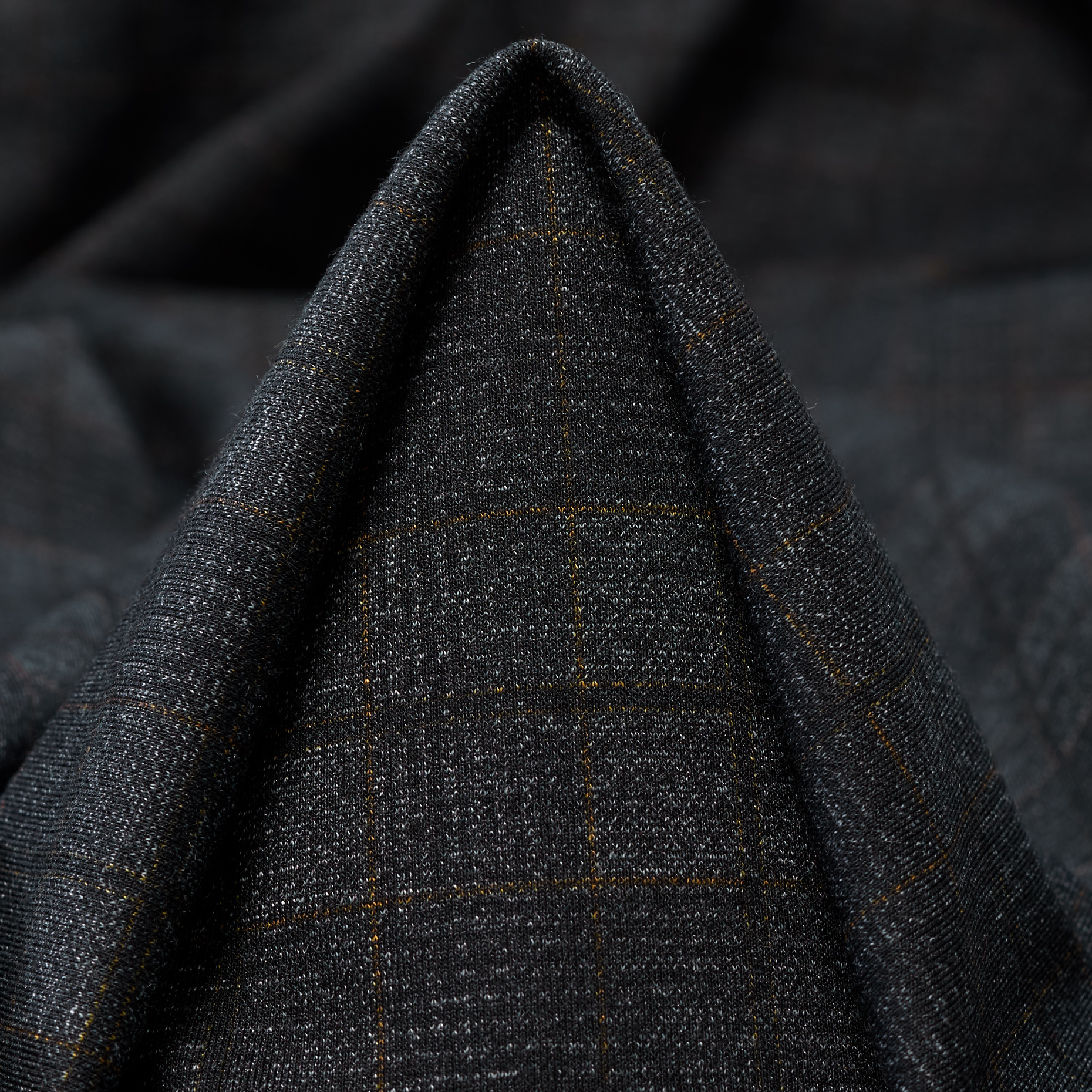 JERSEY, VISCOSE BLEND, CHECK, CAVIAR (F000047628)