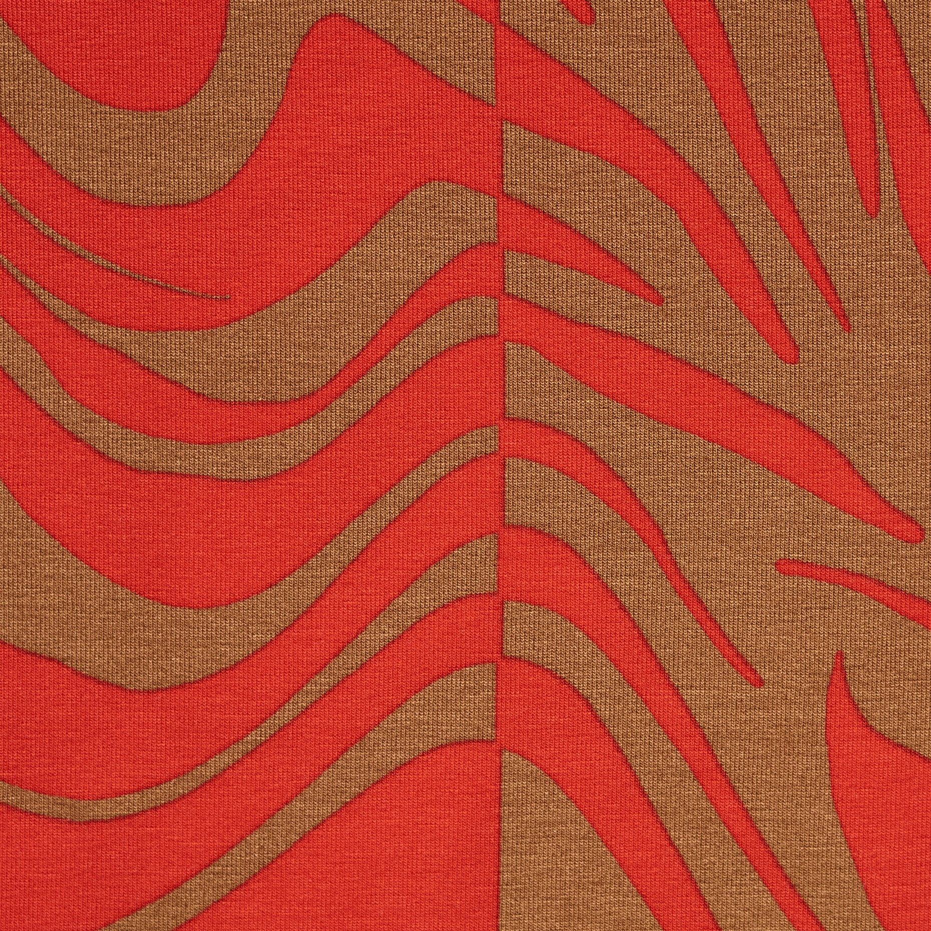 SINGLE JERSEY, VISCOSE, PRINTED, HIBISCUS&TOBACCO BROWN (F000043815) - Texture