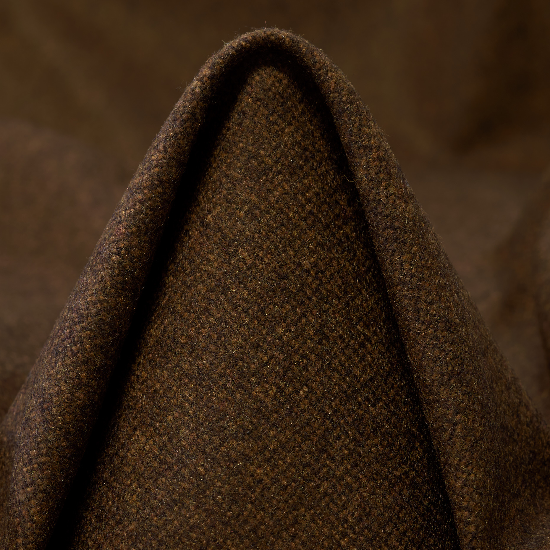 BOILED WOOL, CASHMERE BLEND, MELANGE, COCOA BROWN (F000047740)