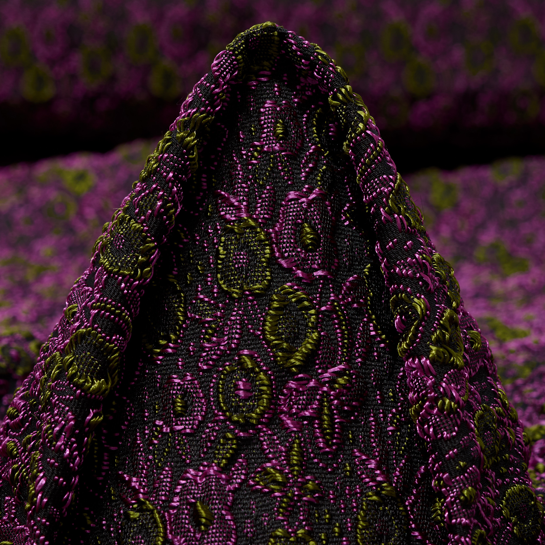 JACQUARD, ACETATE, HYACINTH VIOLET&BANANA PALM (P000005240)