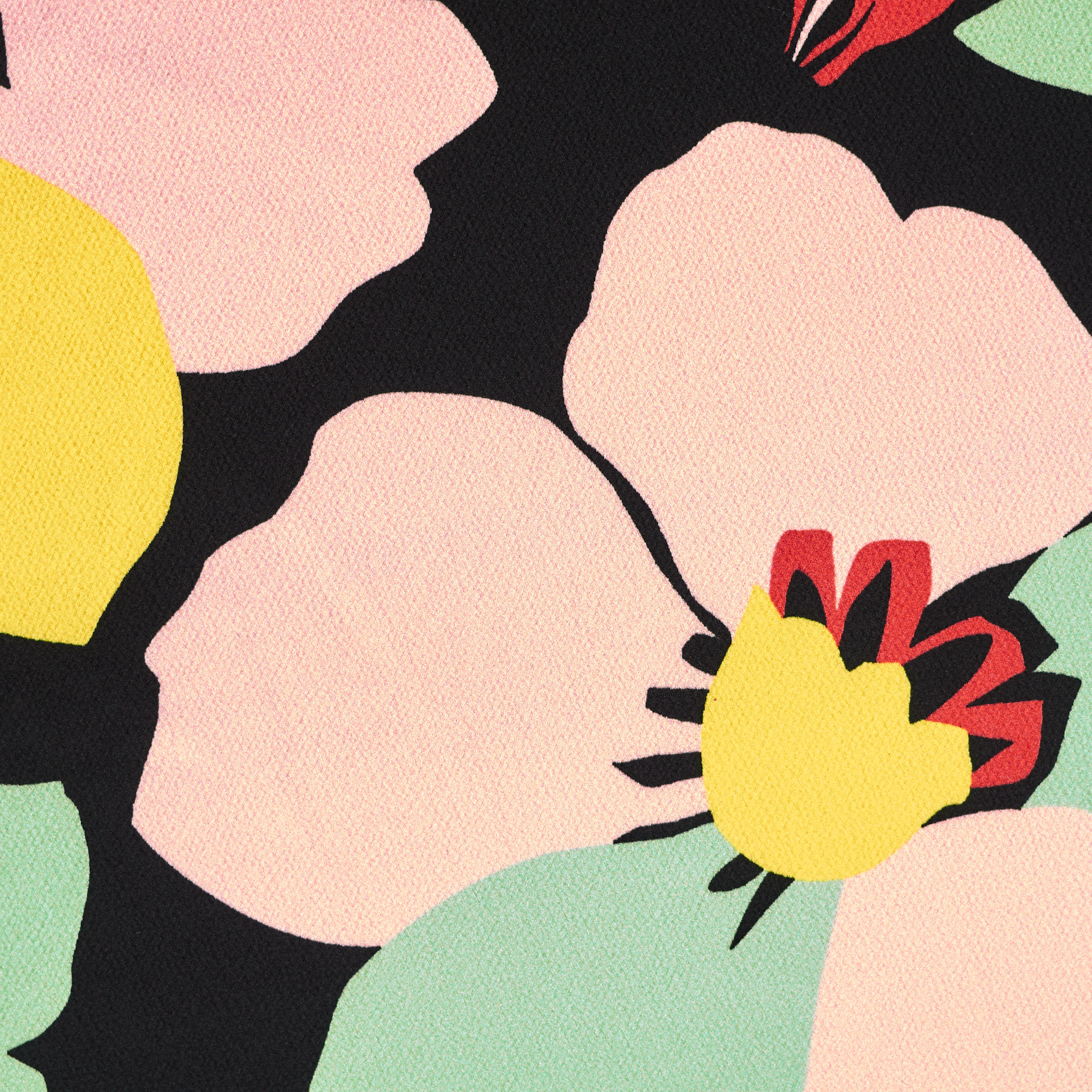 Crêpe De Chine, Estampado, Jet Black&Rose Water (F000037392) - Tejido