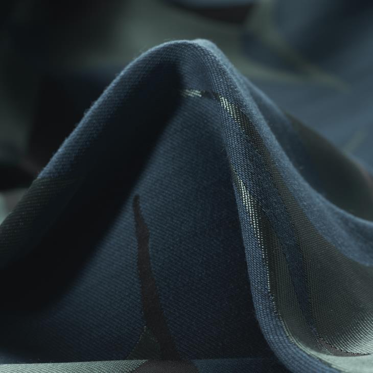 JACQUARD, ACETATE, WOOL, INK BLUE&SILVER PINE (F000027933)