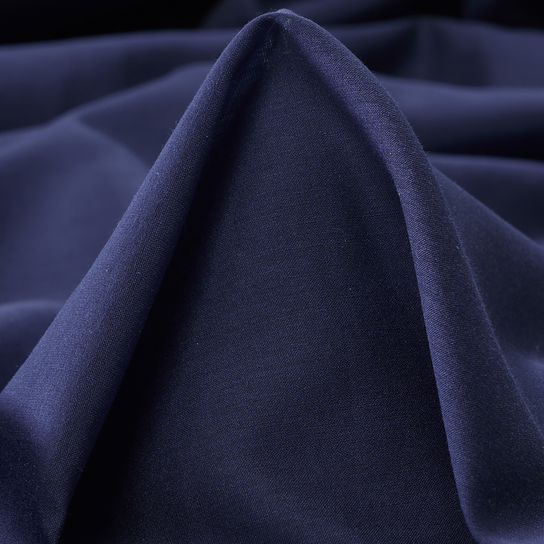 Voile, Viscose , Rayé, Blue Indigo&Raven Black