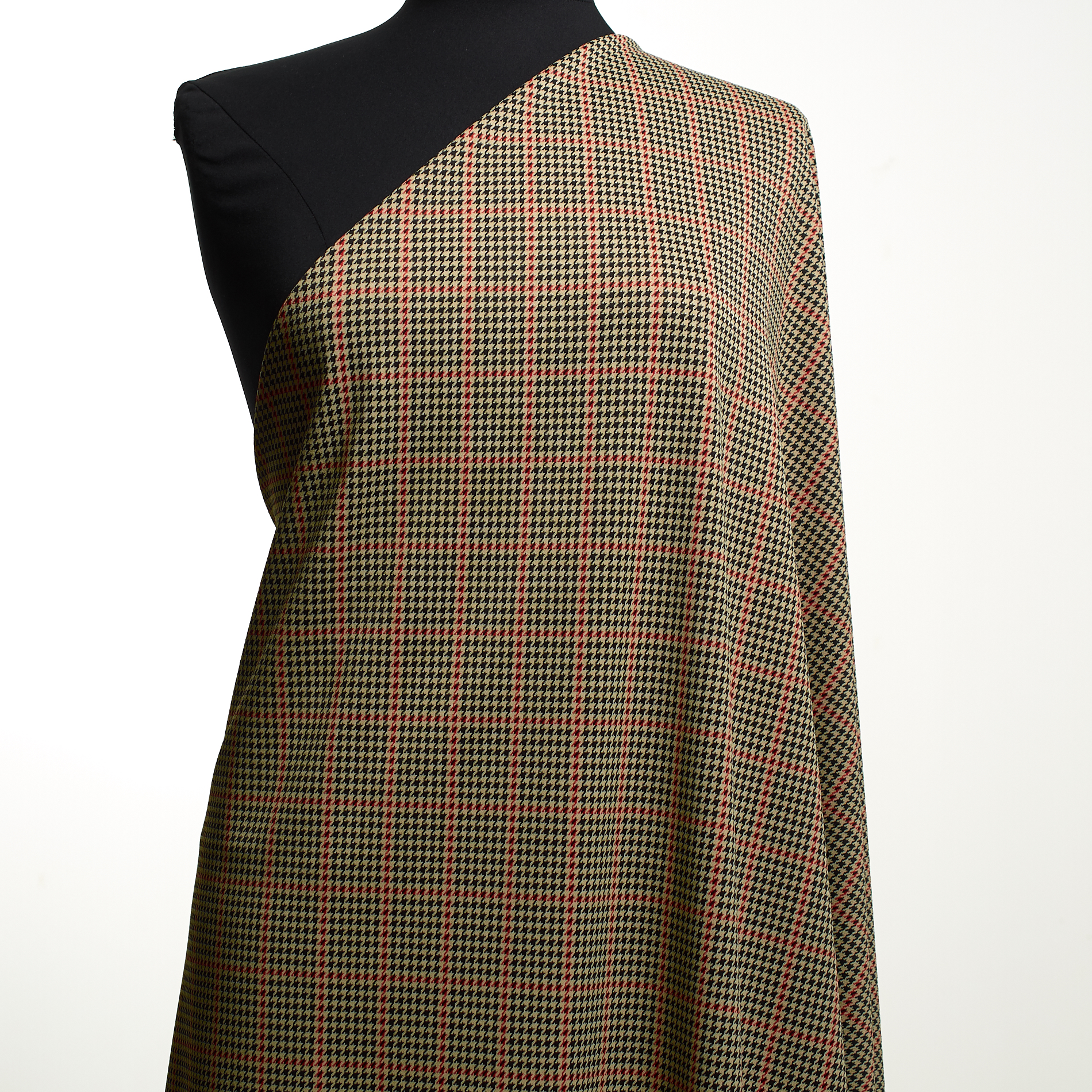 Трикотаж, Жаккард , Гусинная Лапка, Cherry Tomato&Ivory (F000034732) - Манекен