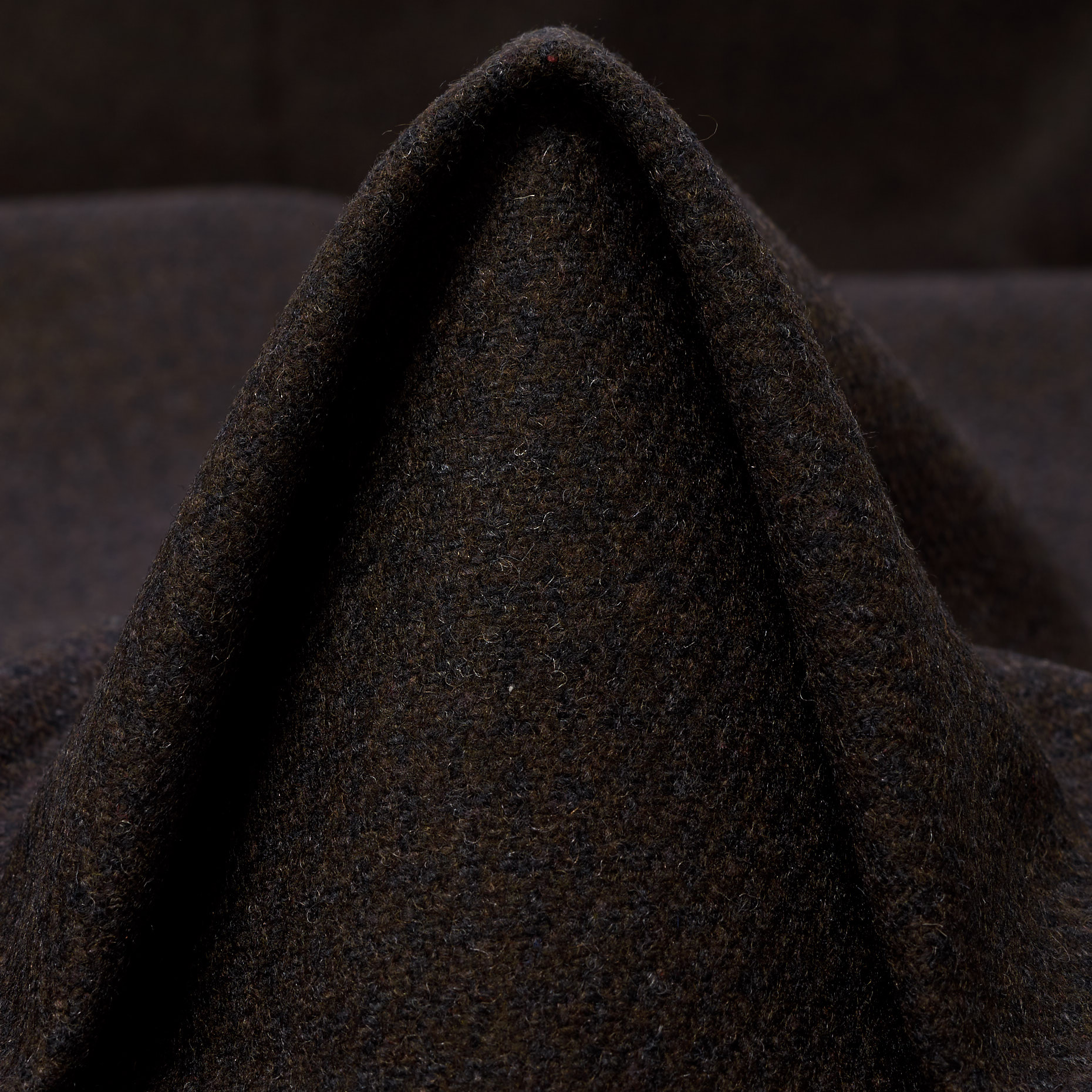 TWILL, BOILED WOOL, BRUSHED, BLACK OLIVE (F000044416)