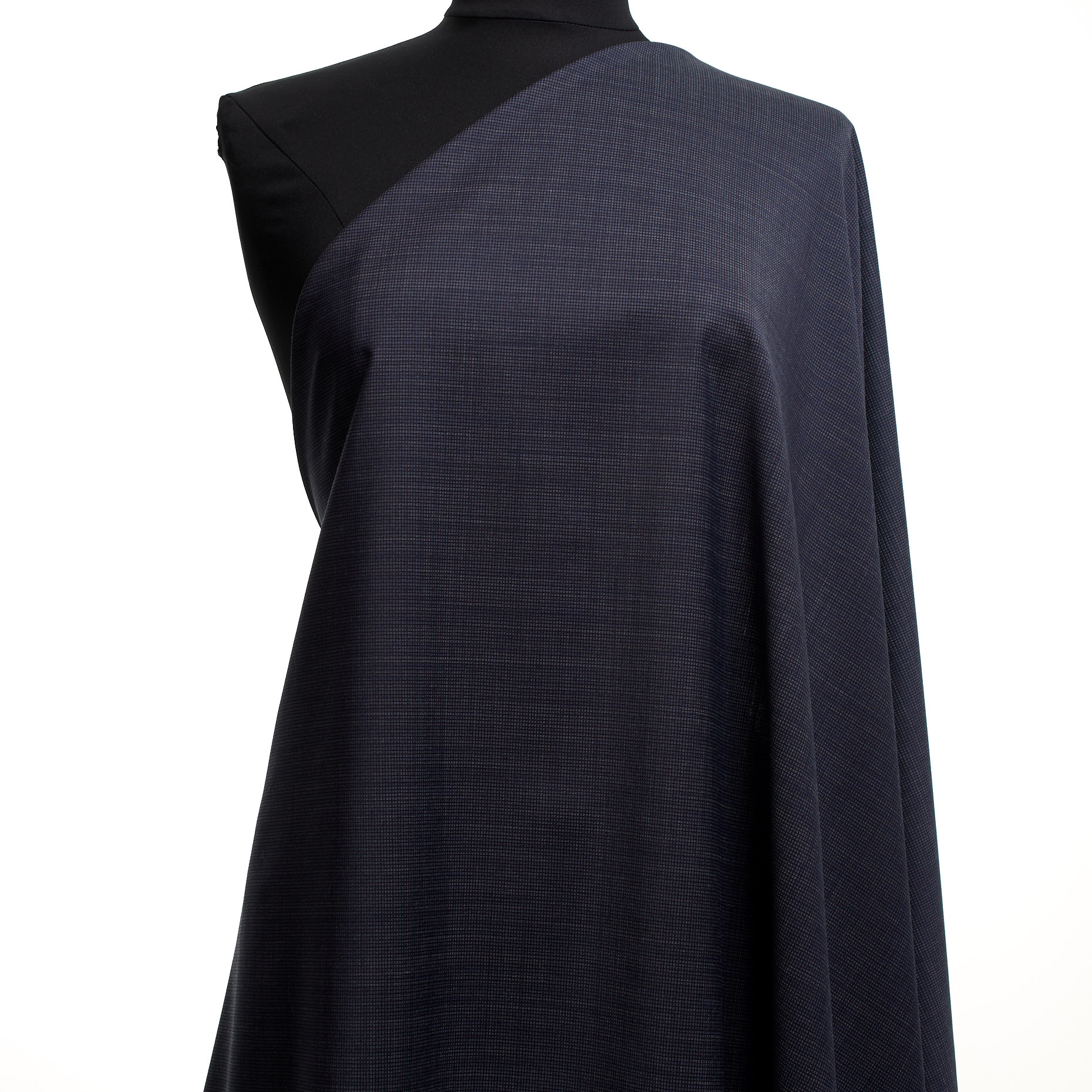 VIRGIN WOOL, ELASTIC, MICRO DESIGN, BLUE INDIGO&SILVER BLUE (F000045208) - Mannequin