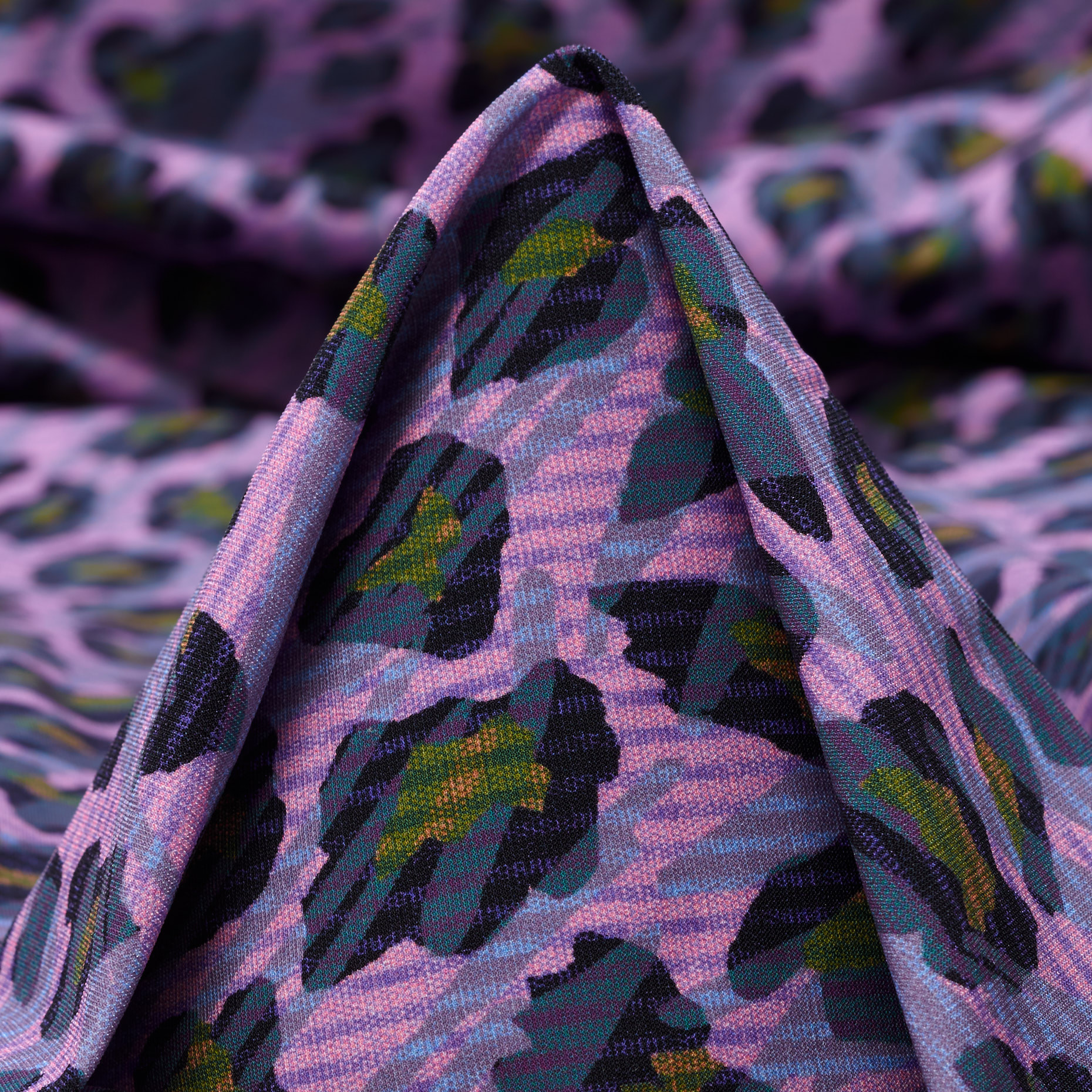 Techno Jersey, Stampato, Alta Elasticità, Crocus&Raven Black (F000041307)