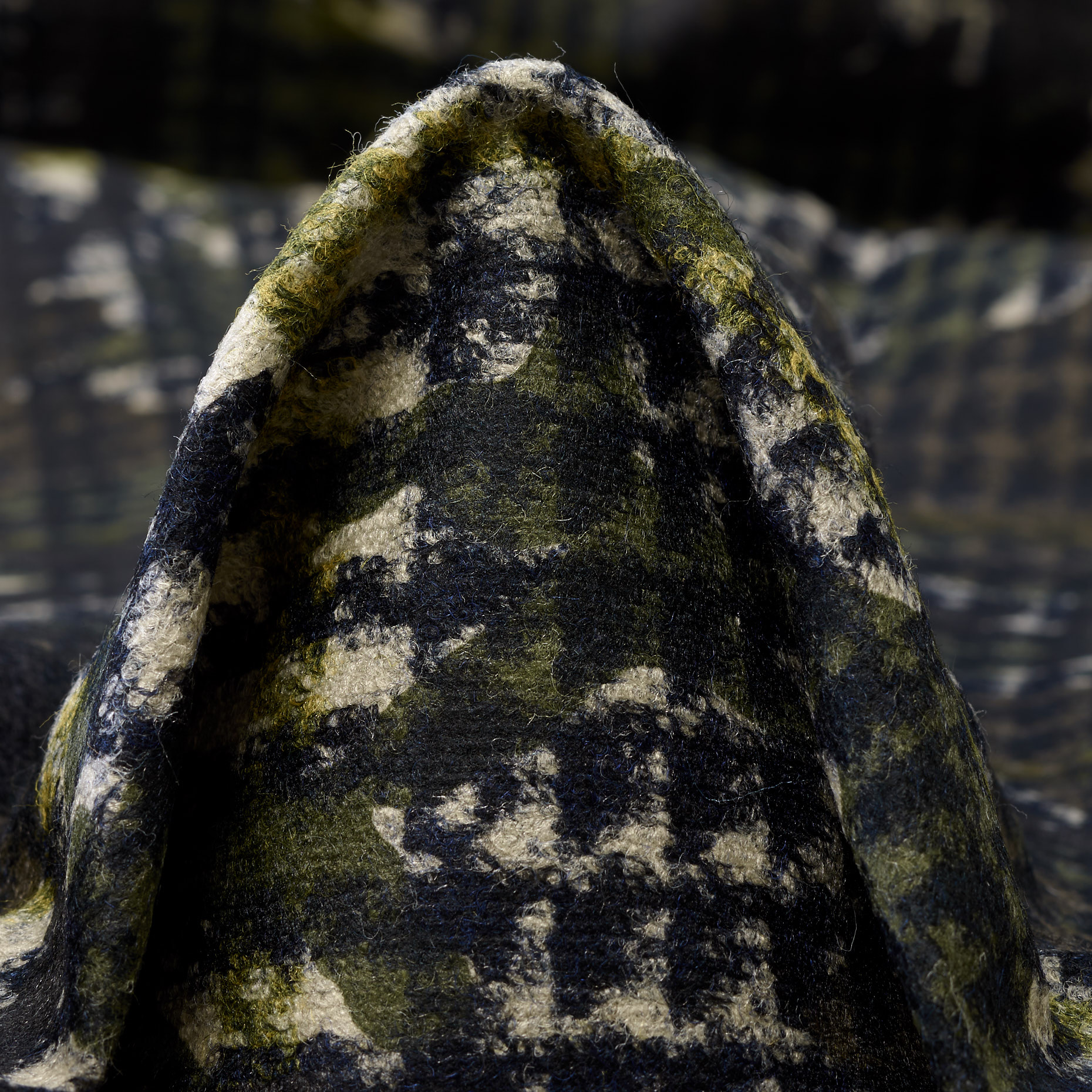 JERSEY, WOOL BLEND, PRINTED, DUSTY OLIVE (F000044093)