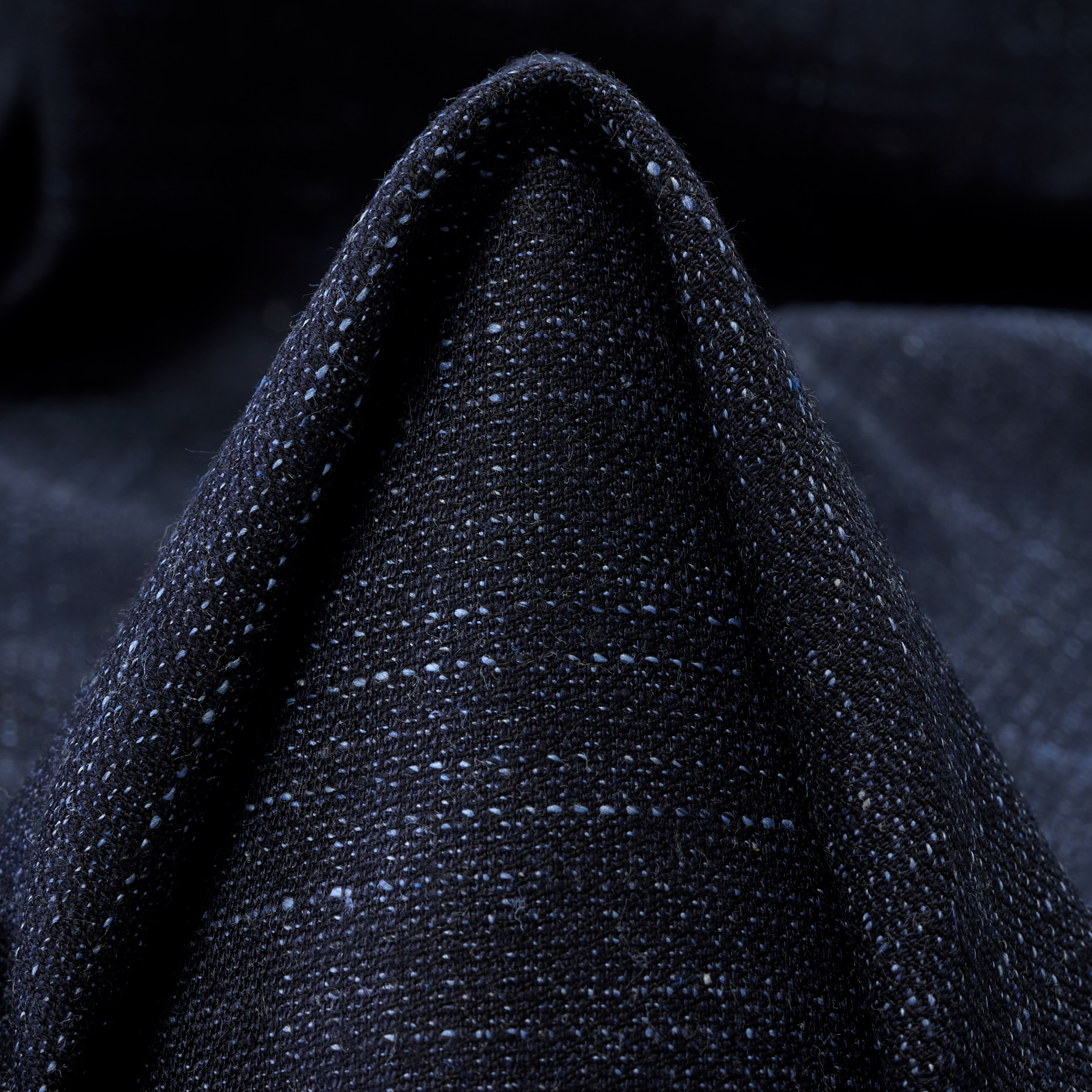 WOOL, COTTON BLEND, CHECK, BLACK IRIS&SKYRIDE (F000047702)