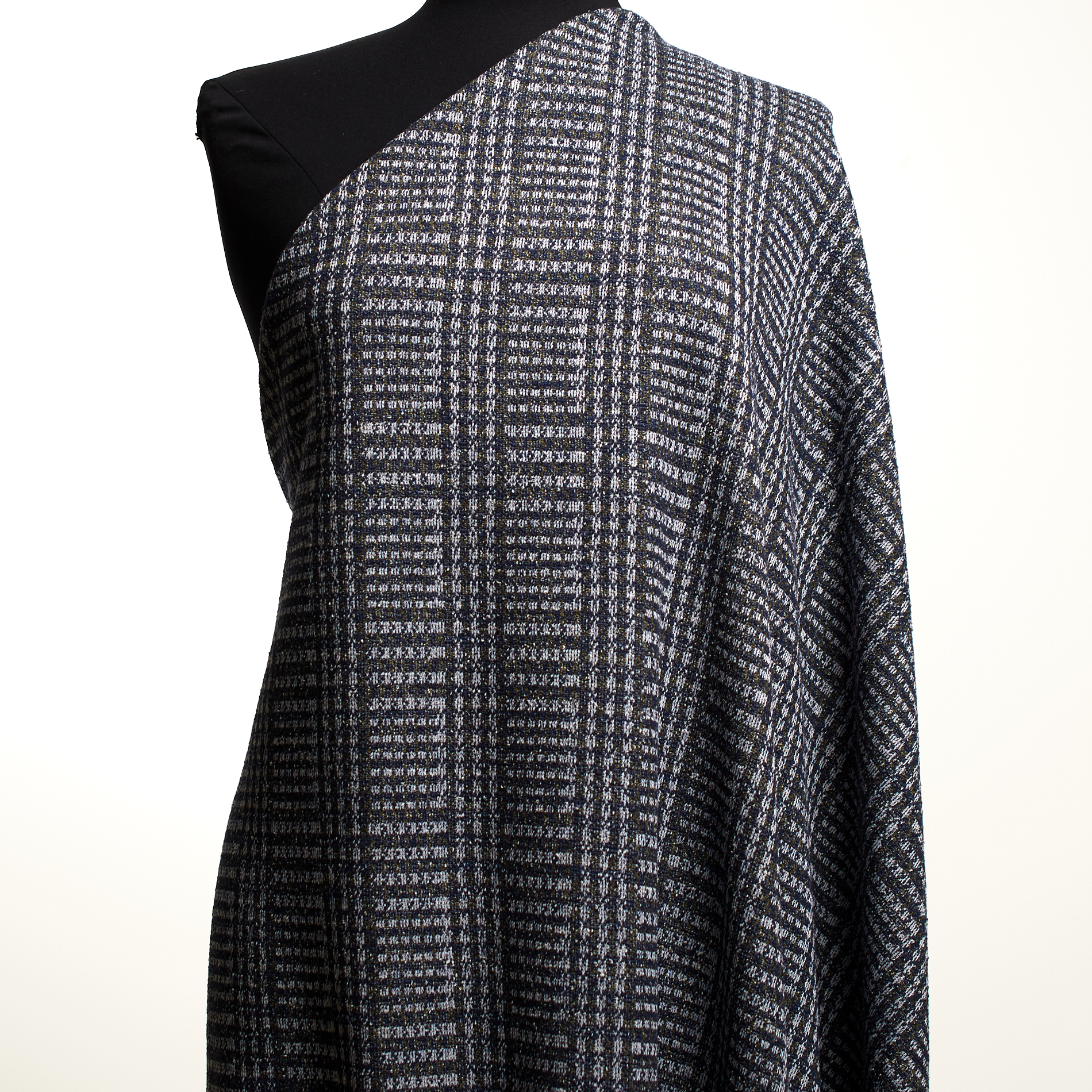 JERSEY, JACQUARD, GLENCHECK, BURNT OLIVE&DARK BLUE (F000032197) - Mannequin