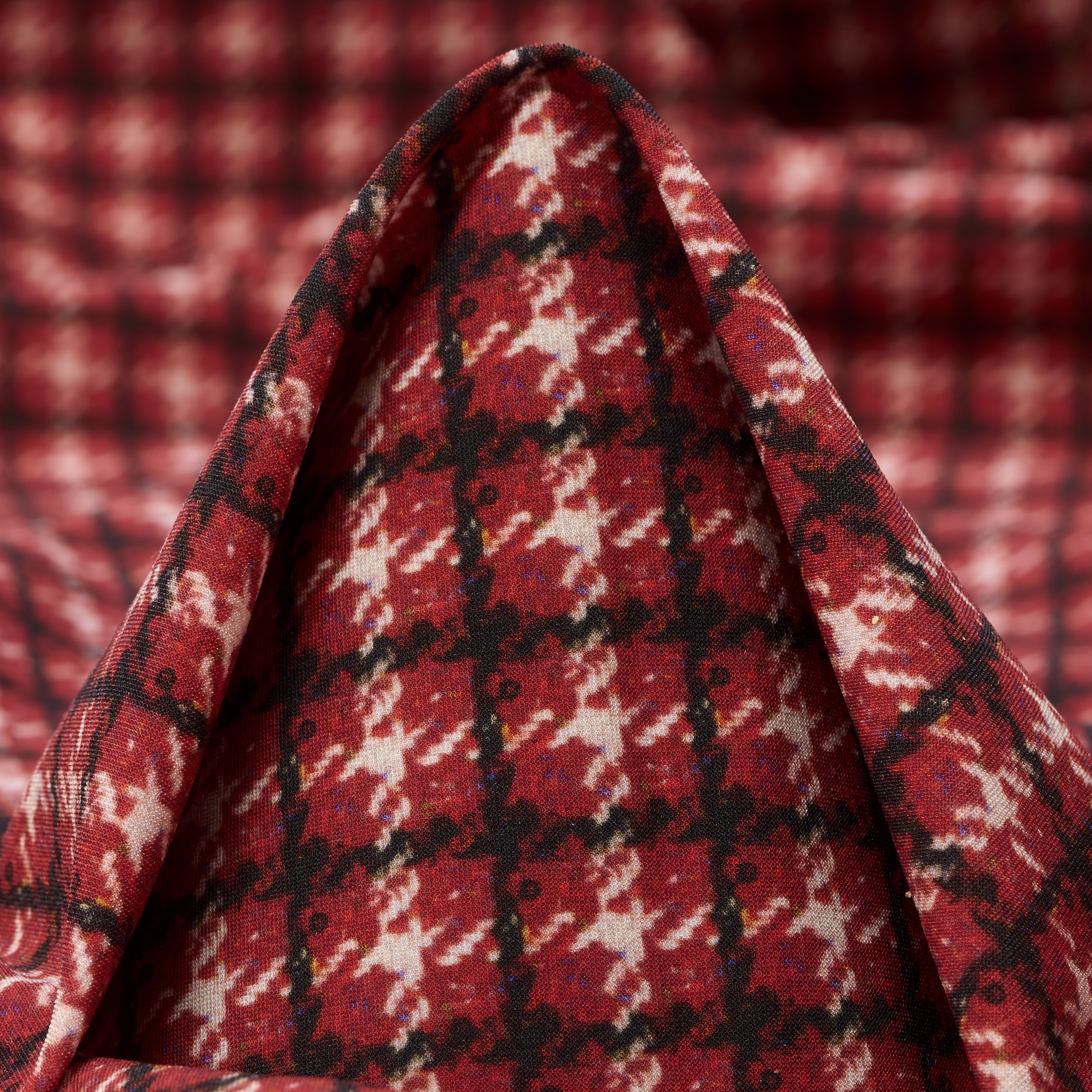 Techno Jersey, Stampato, Alta Elasticità, Tango Red (F000041304)