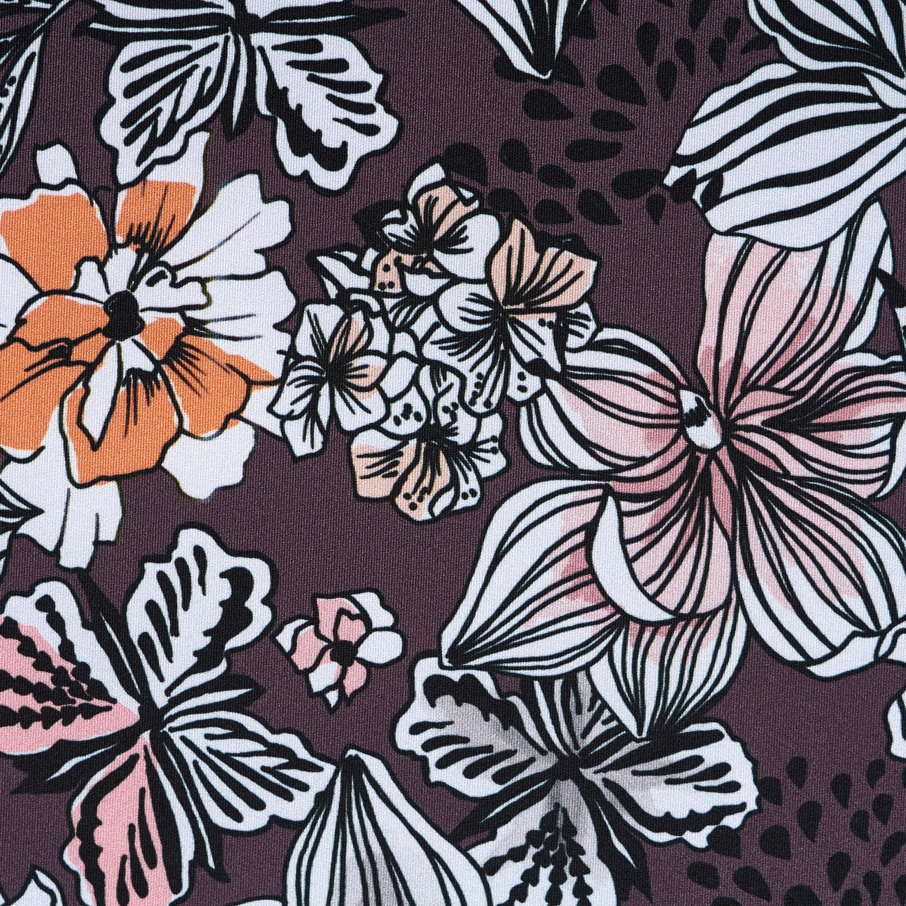 Techno Jersey, Polyamide, Imprimé, Plum&Dusty Orange (F000042859) - Tissage