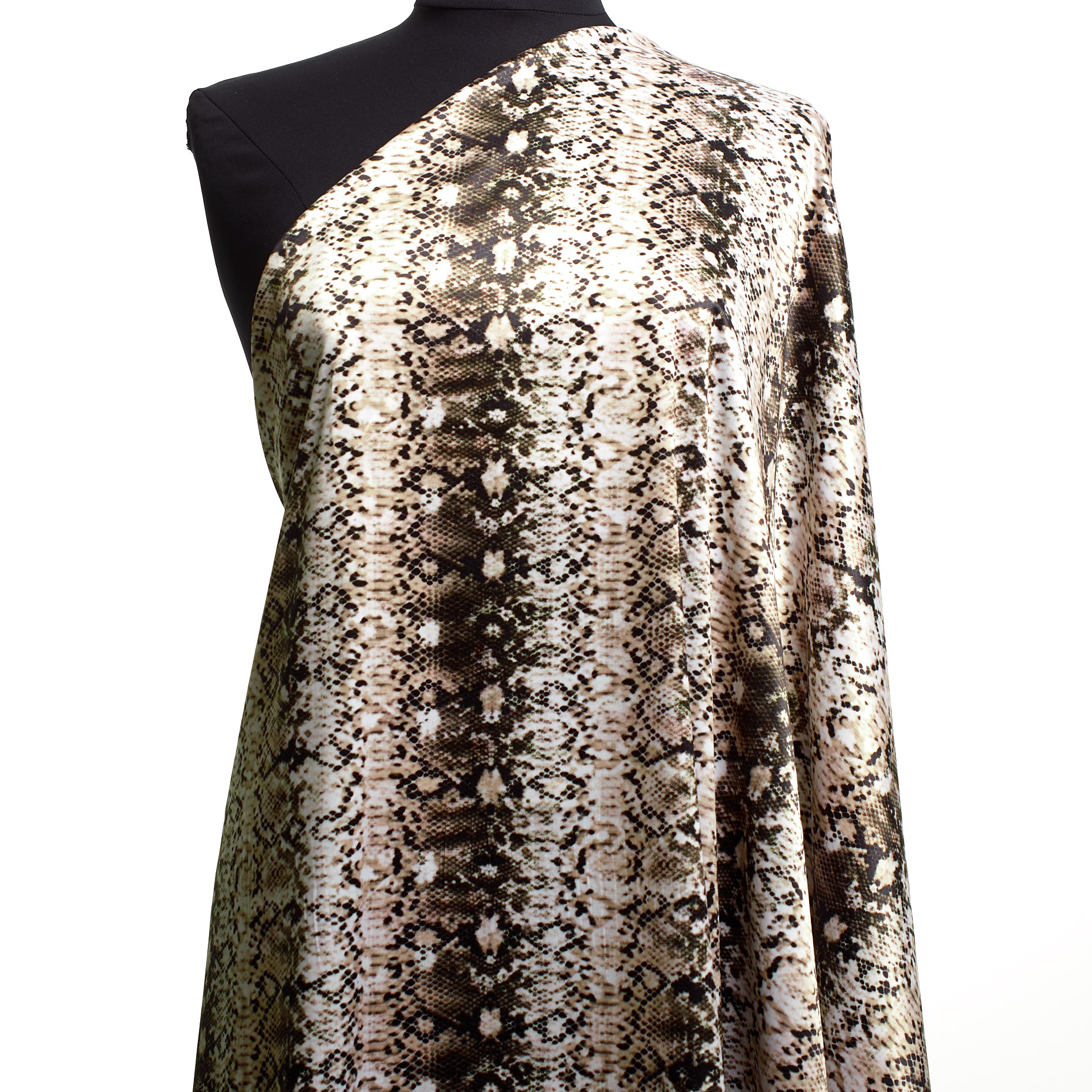 SATIN, VISCOSE BLEND, ANIMAL, ANTIQUE WHITE&RAVEN BLACK (F000041292) - Mannequin