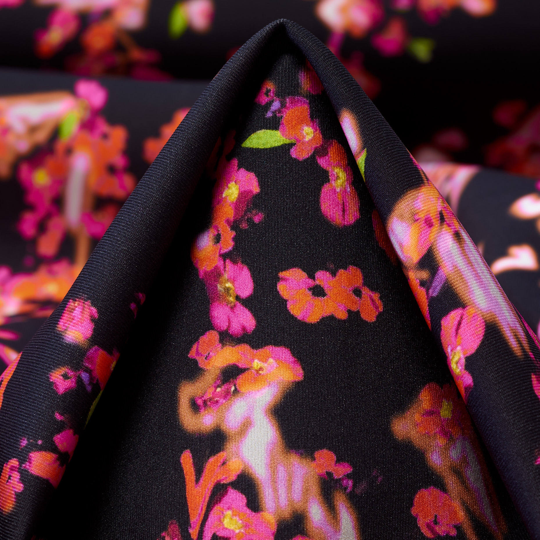 TECHNO JERSEY, POLYAMID, PRINTED, NEON PINK&RAVEN BLACK (F000042853)