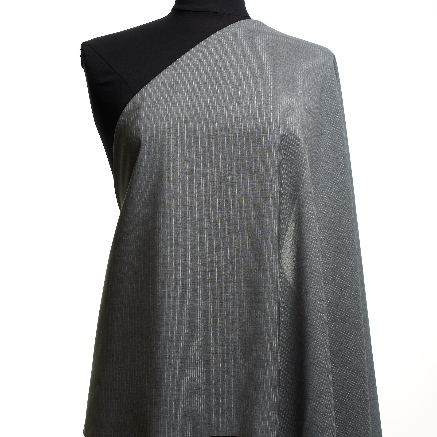 Тонкая Шерсть, Хлопок Смесовый, Мелкая полоска, Chiseled Stone (F000044216) - Манекен