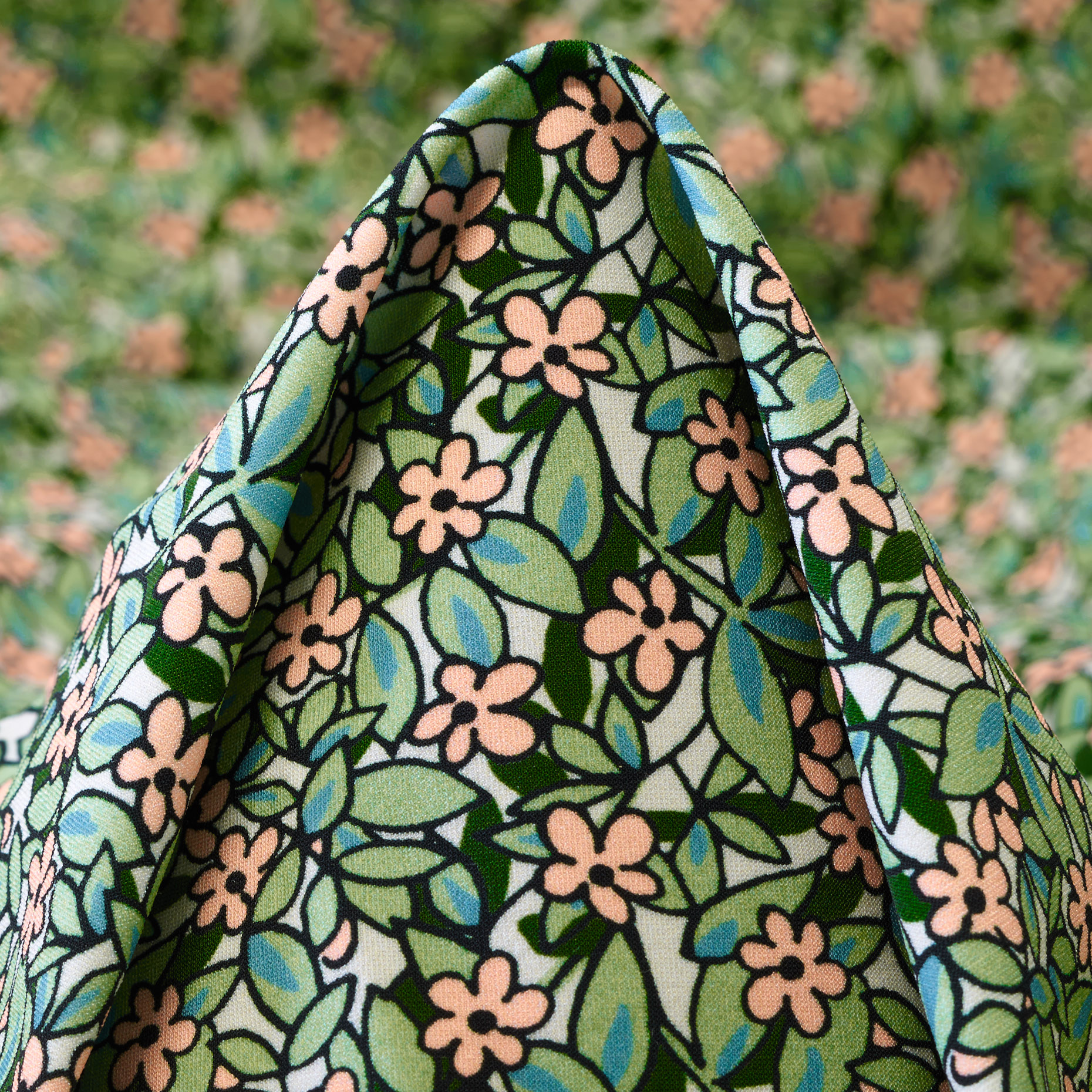 JERSEY, FLORAL, ELASTIC, MOONLIGHT JADE (F000041438)