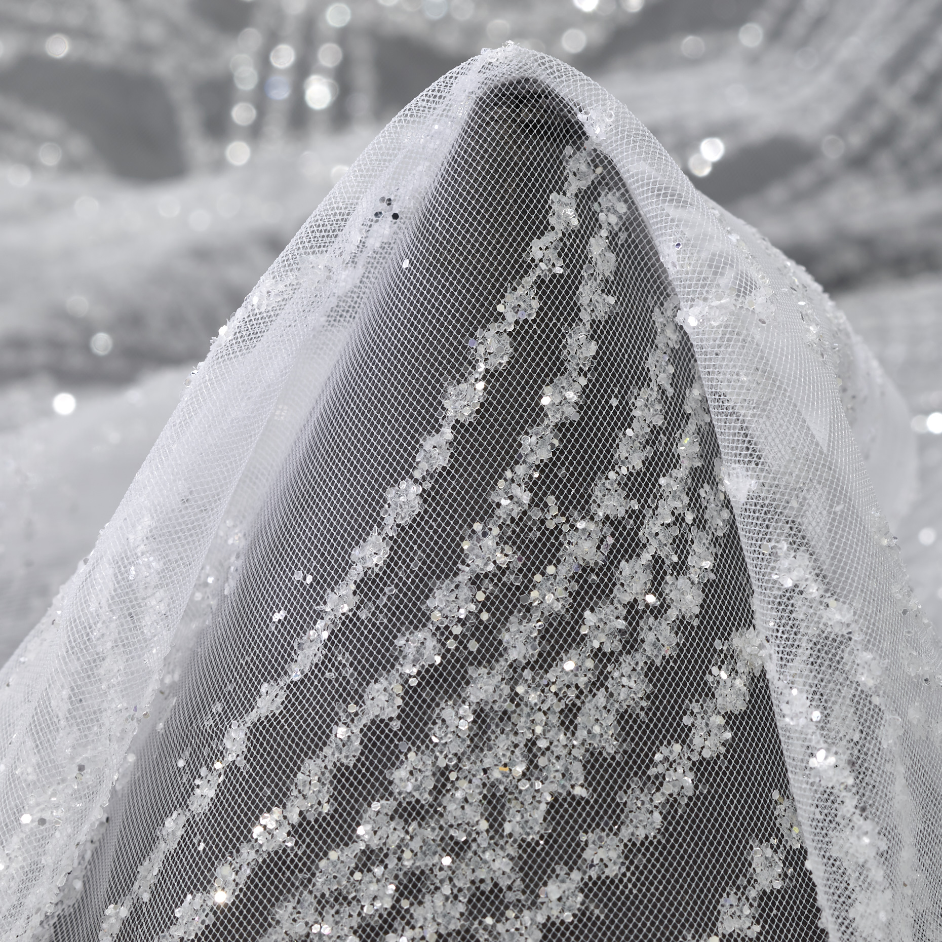 Tulle, Scintillant, Métallique, Brilliant White&Silver (F000047171)