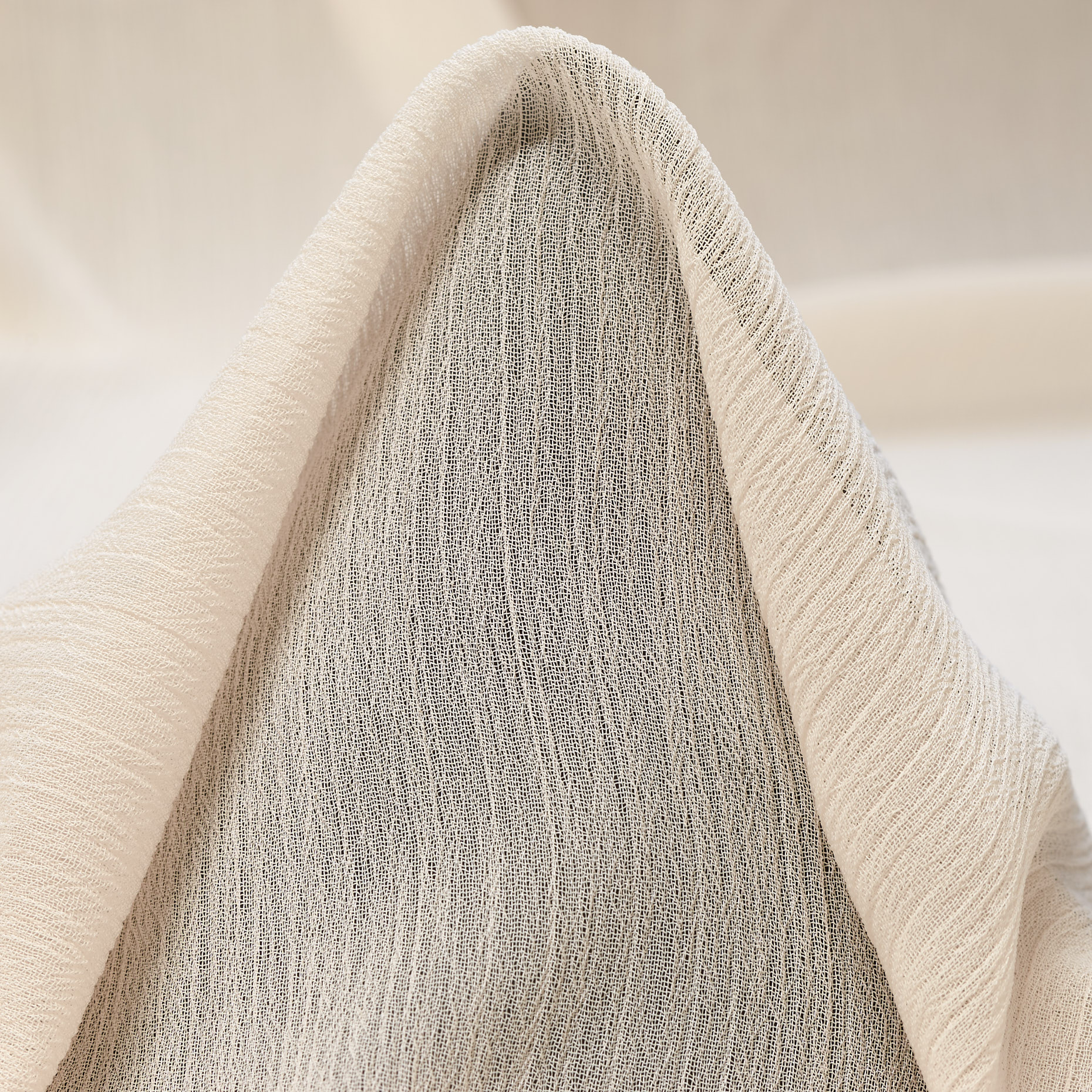 Chifón, Crêpe, Arrugado, White Onyx (F000043348)