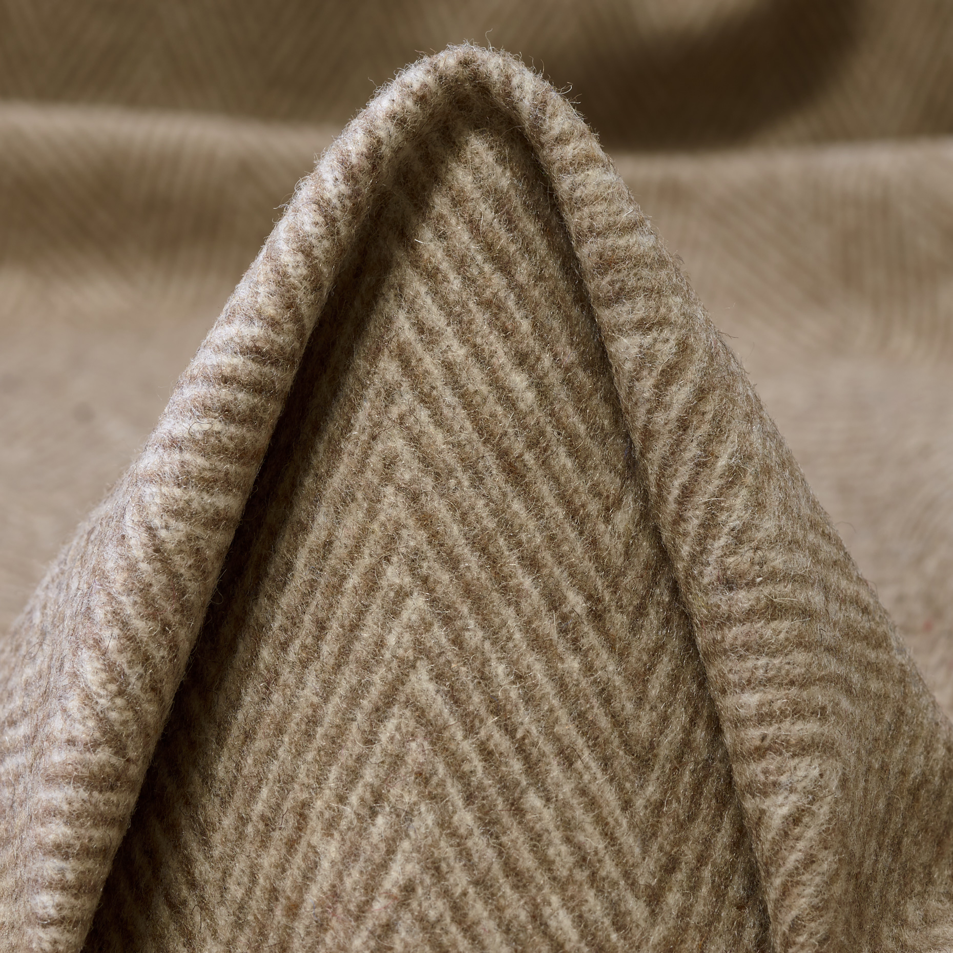 HERRINGBONE, WOOL, LIGHT TAUPE