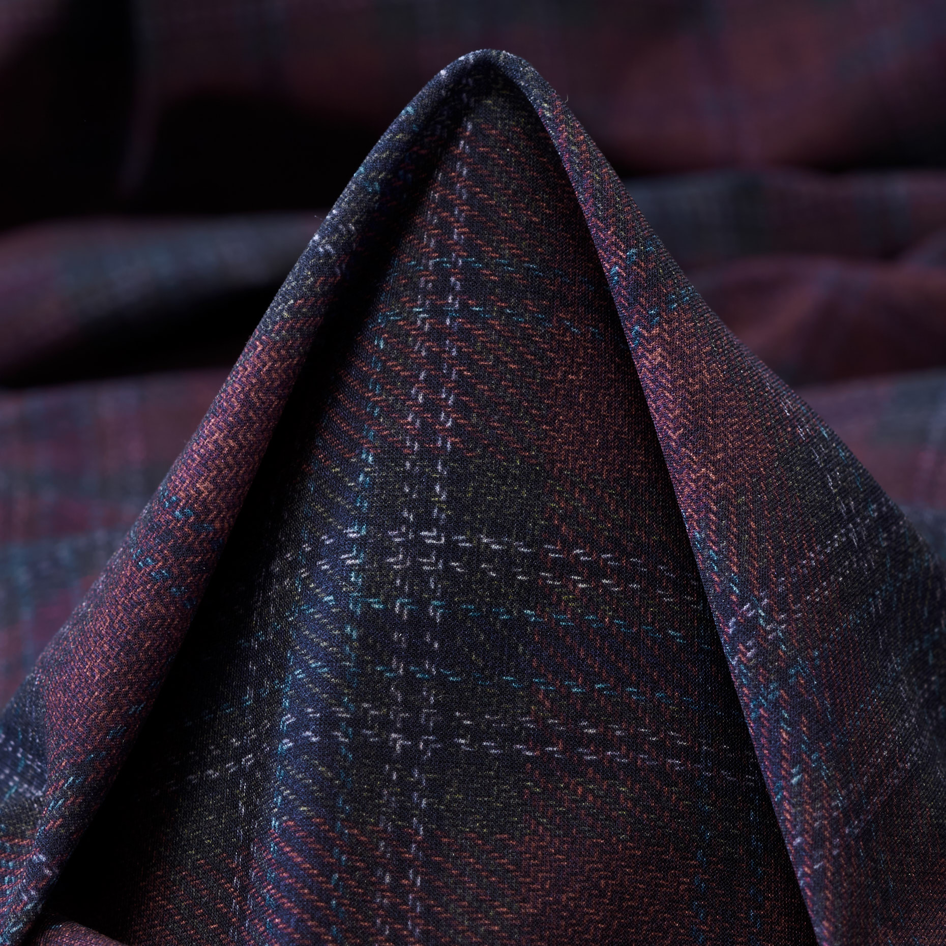 Techno Jersey, Stampato, Alta Elasticità, Cabernet&Hunter Green (F000041404)