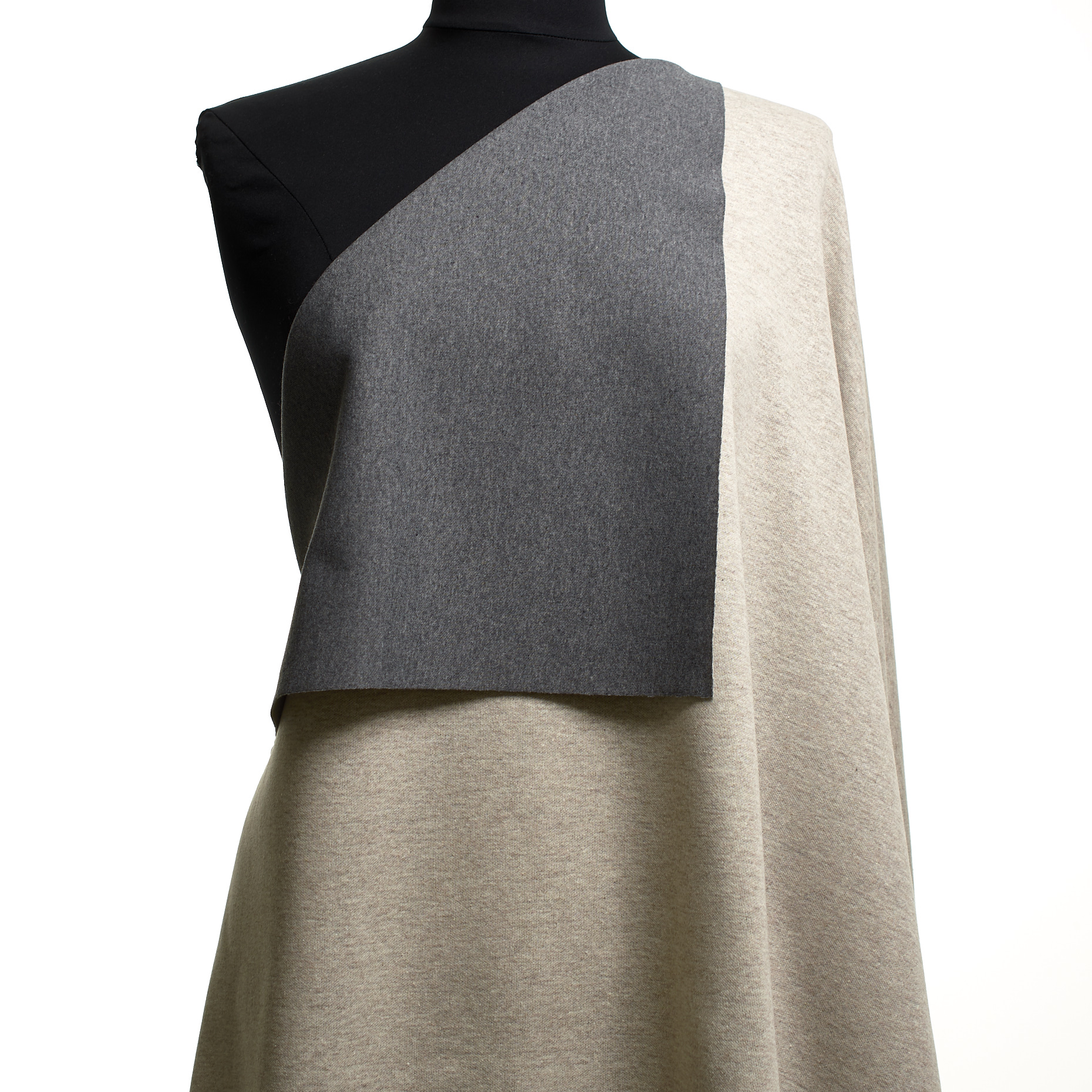 Double Jersey, Baumwolle, Iron Gate&Perfectly Pale (F000047494) - Schaufensterpuppe