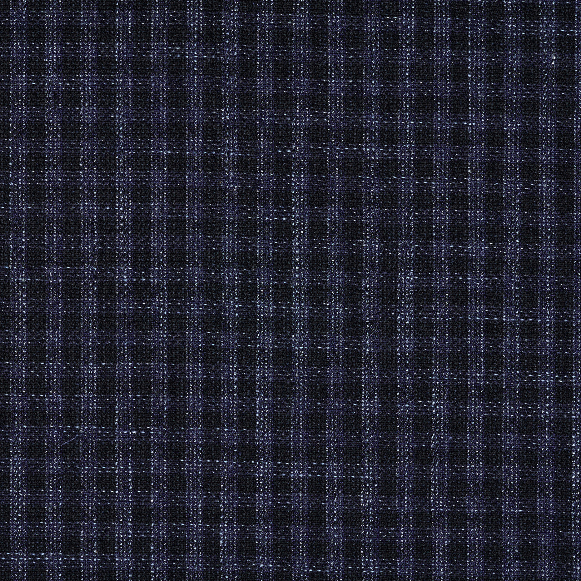 Luxus Wolle, Baumwolle, Karo, Deep Cobalt (F000036393) - Gewebe
