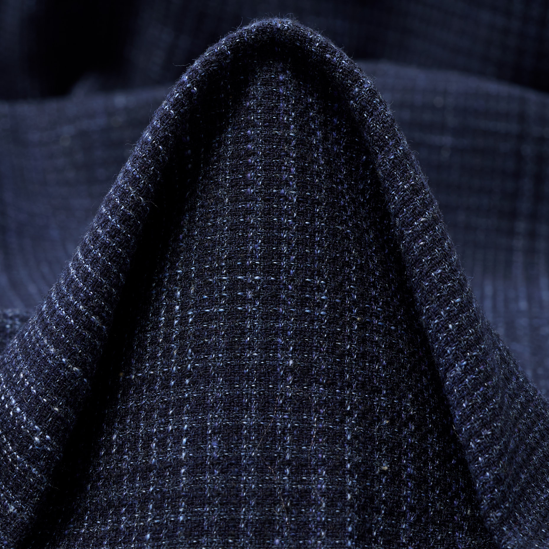 COOL WOOL, LINEN BLEND, CHECK, SKIPPER BLUE (F000044744)