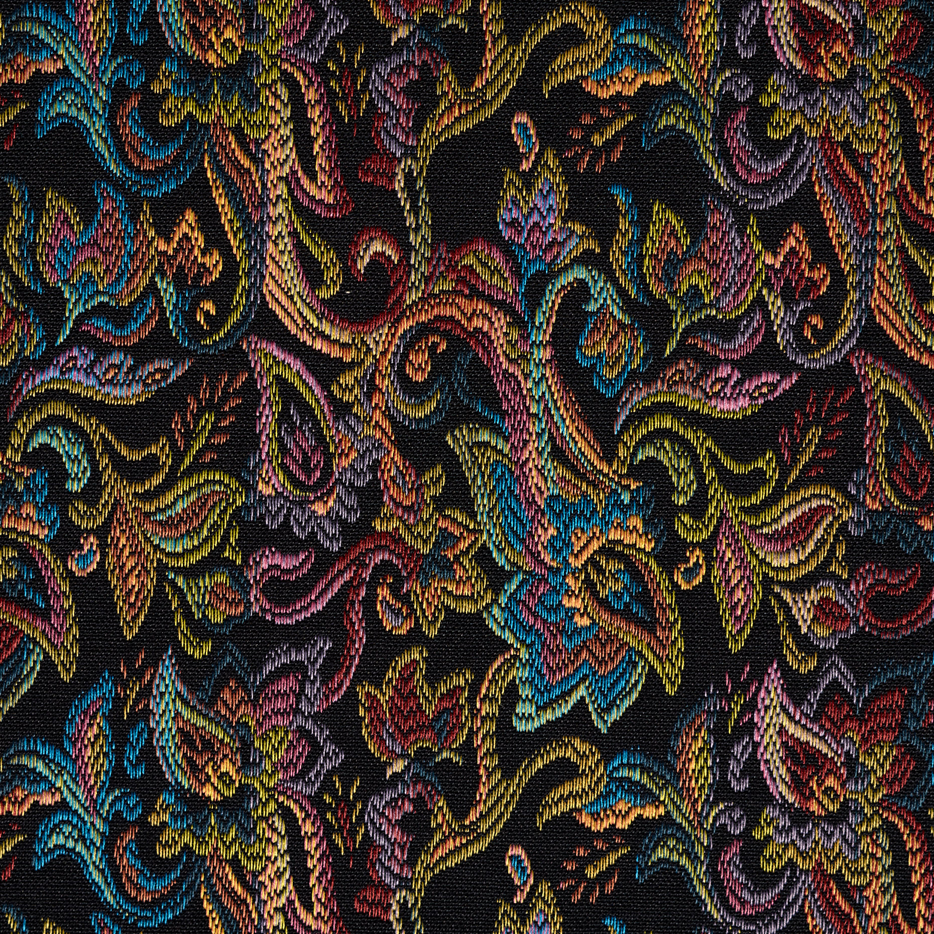JACQUARD, COTTON BLEND, ELASTIC, SPLISH SPLASH&RAVEN BLACK (P000003330) - Texture