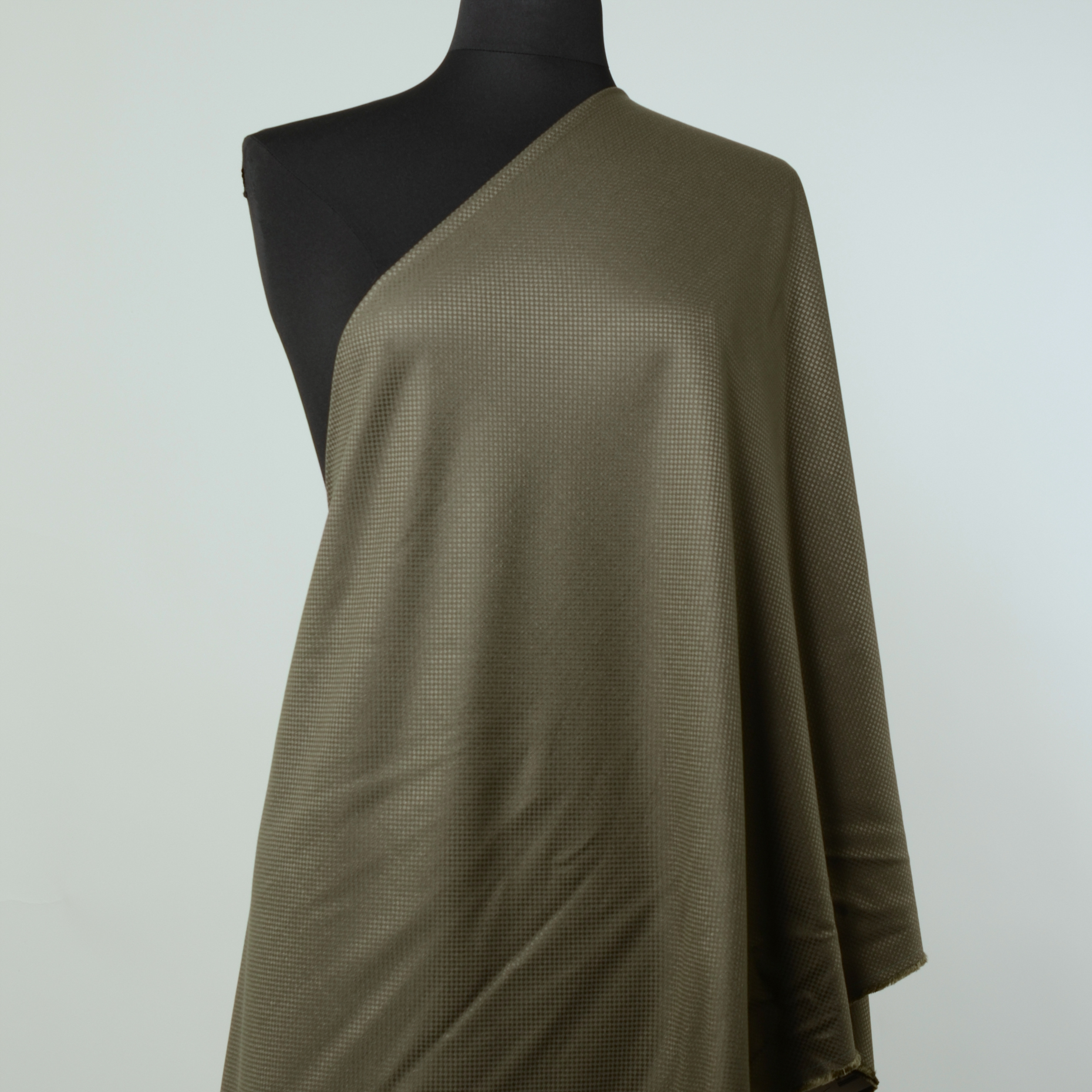 FINE WOOL, VISCOSE, MICRO DESIGN, KHAKI (F000017936) - Mannequin