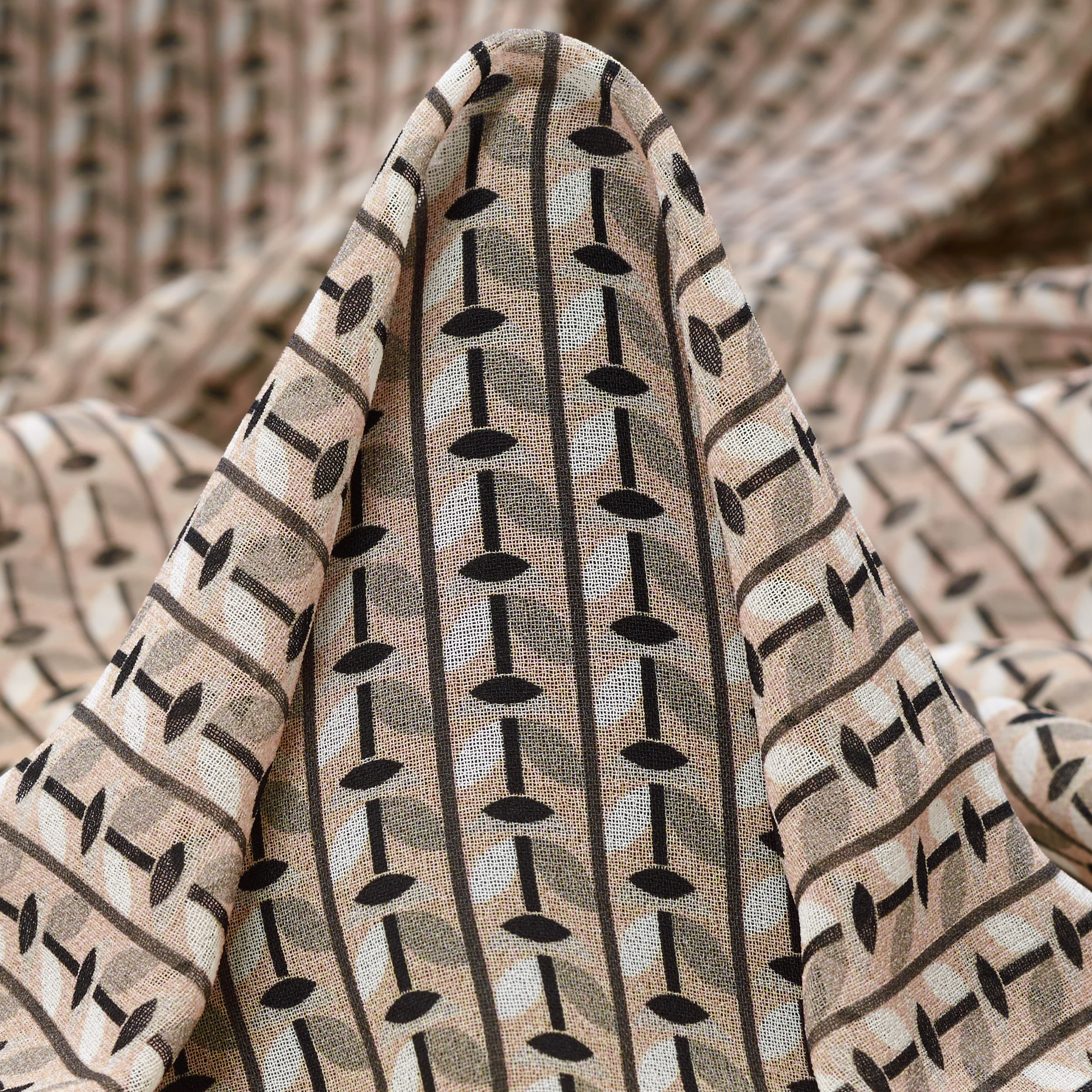 CRÊPE, PRINTED, ROSEWATER&ALUMINIUM (F000042638)