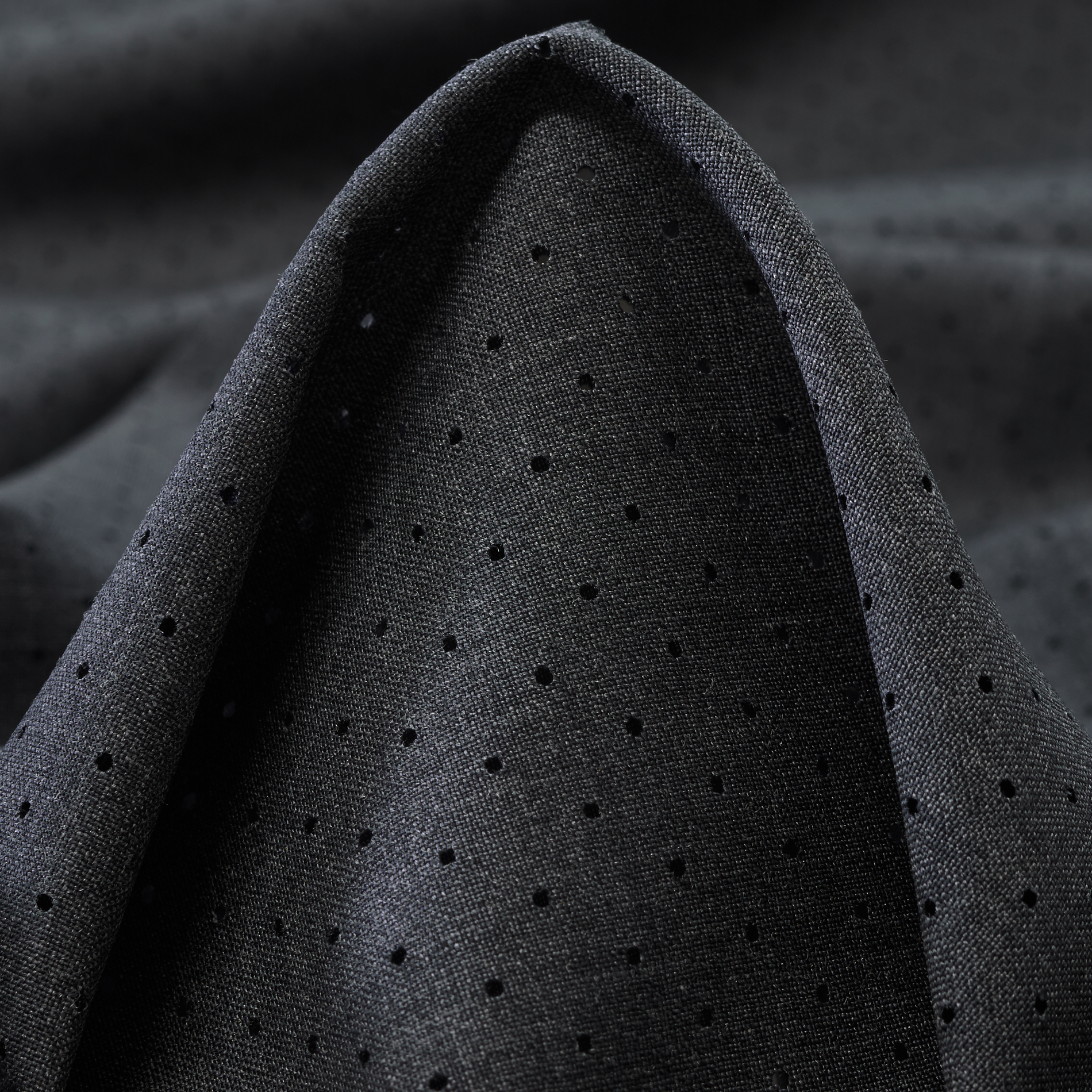 Тонкая Шерсть, Перфорированная, Меланж, Asphalt (T0000134)