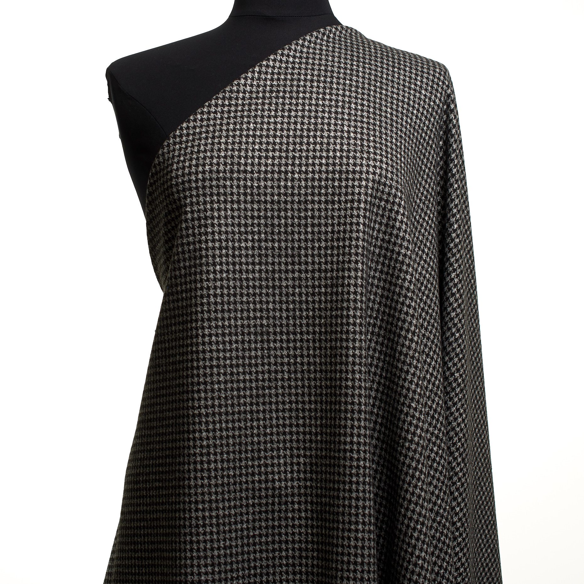 JERSEY, VISCOSE, HOUNDSTOOTH, ANTHRACITE&MIRAGE GRAY (F000047311) - Mannequin