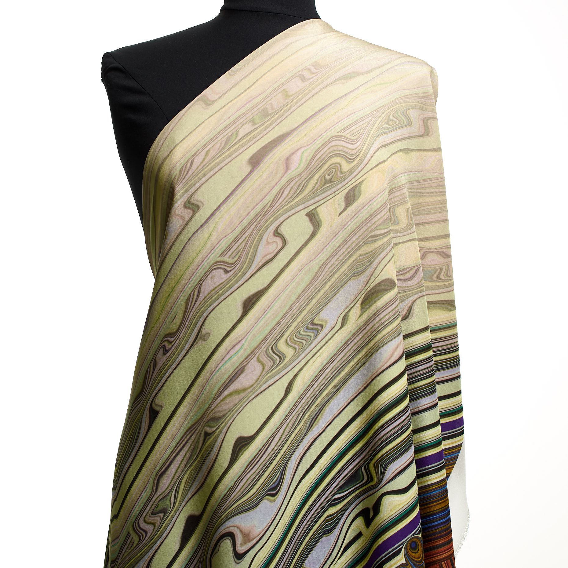 Chiffon, Soie, Imprimé, Color mix (F000018767) - Mannequin