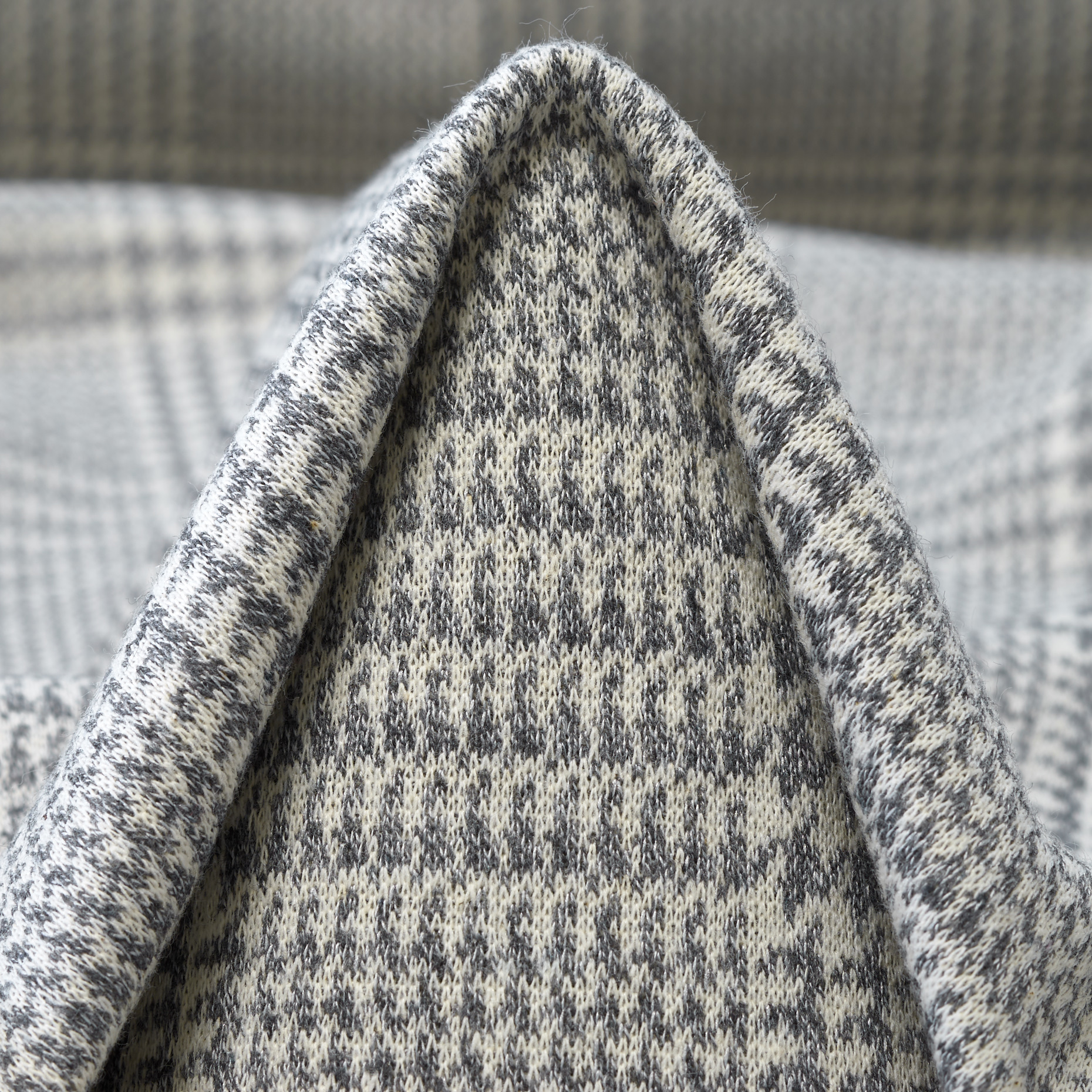 JERSEY, VISCOSE BLEND, CHECK, GHOST GRAY&VANILLA ICE (F000047734)