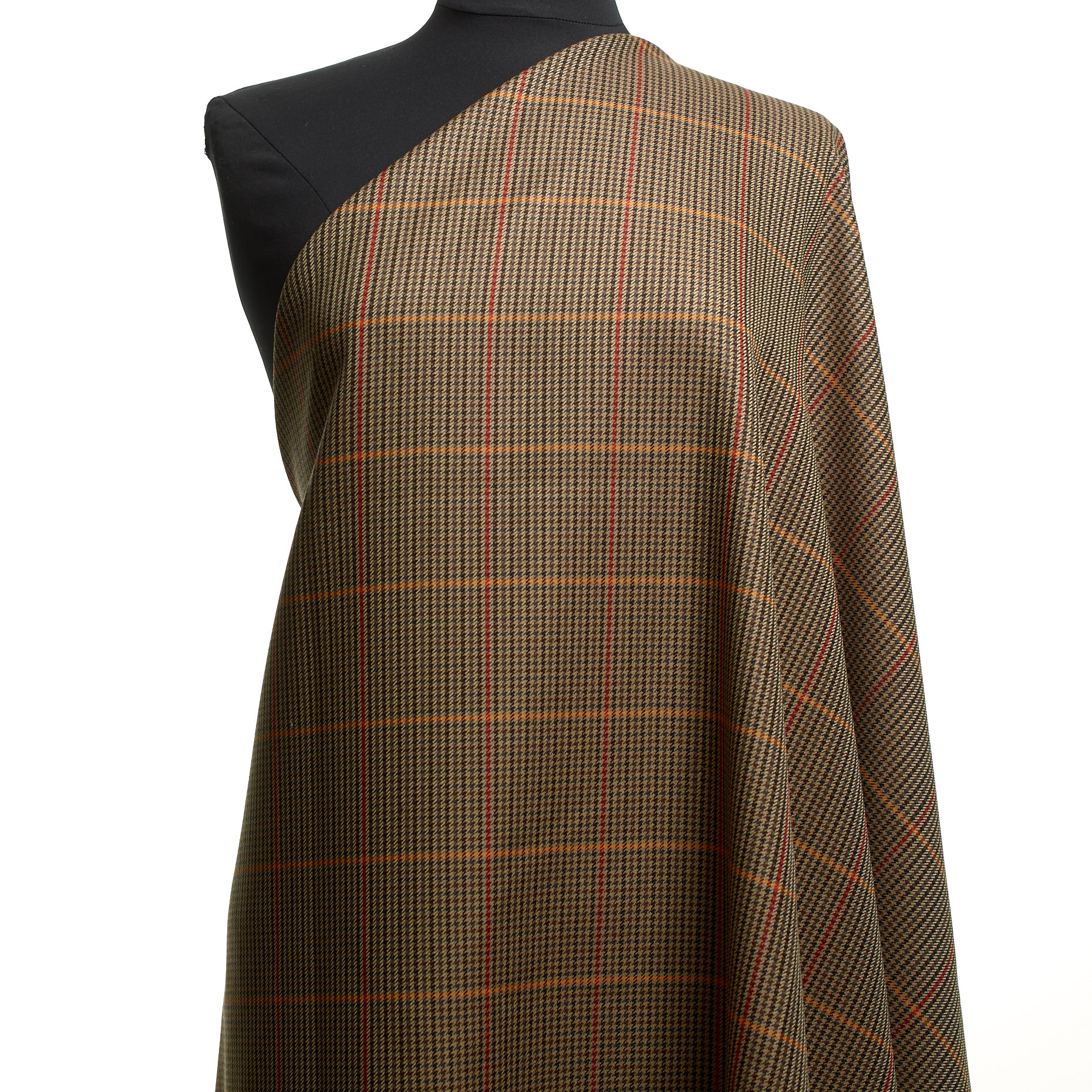 WOOL, CHECK, DESERT TAUPE&PAPAYA (F000039345) - Mannequin