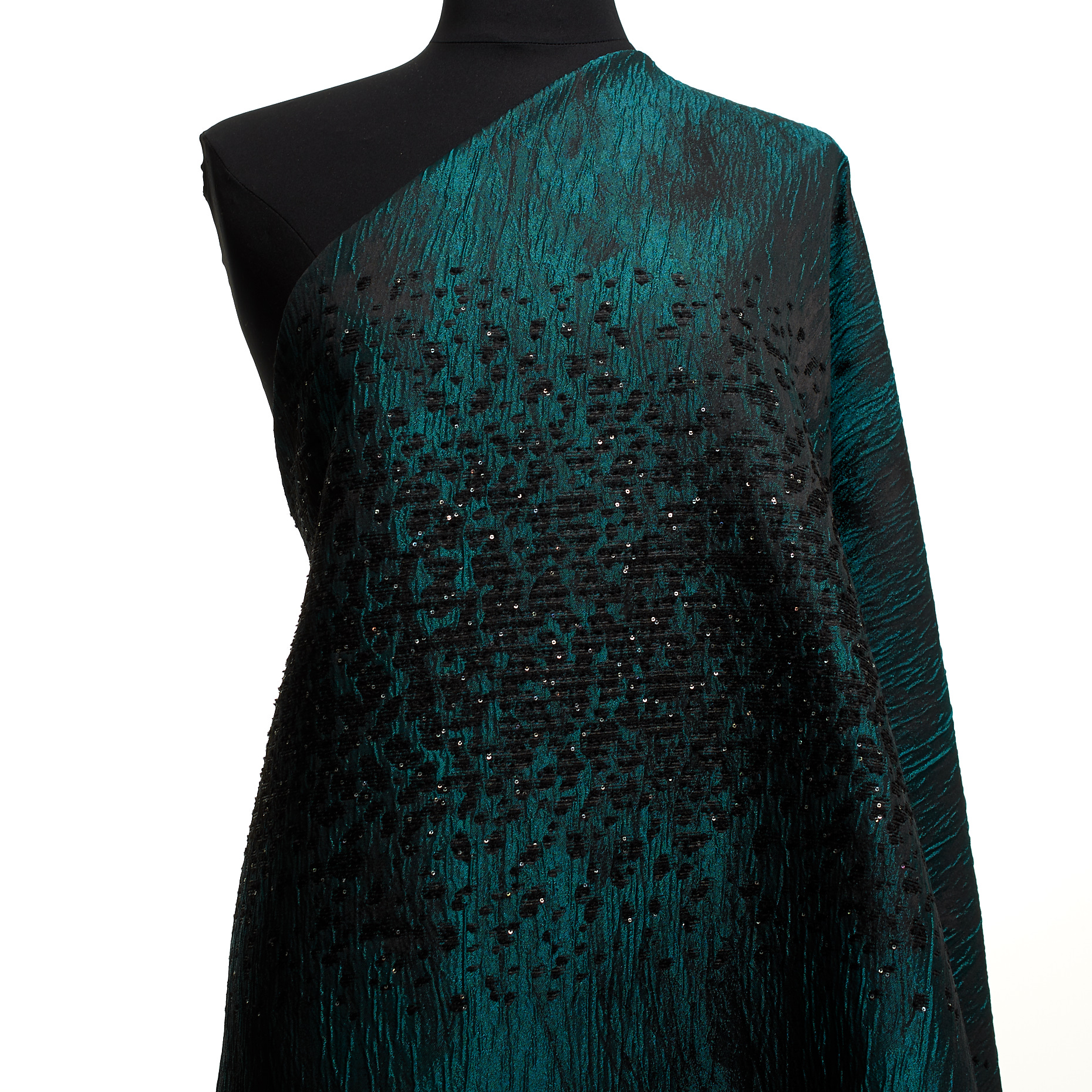 JACQUARD, WRINKLY, SHIMMERING, PAGODA BLUE (F000048619) - Mannequin