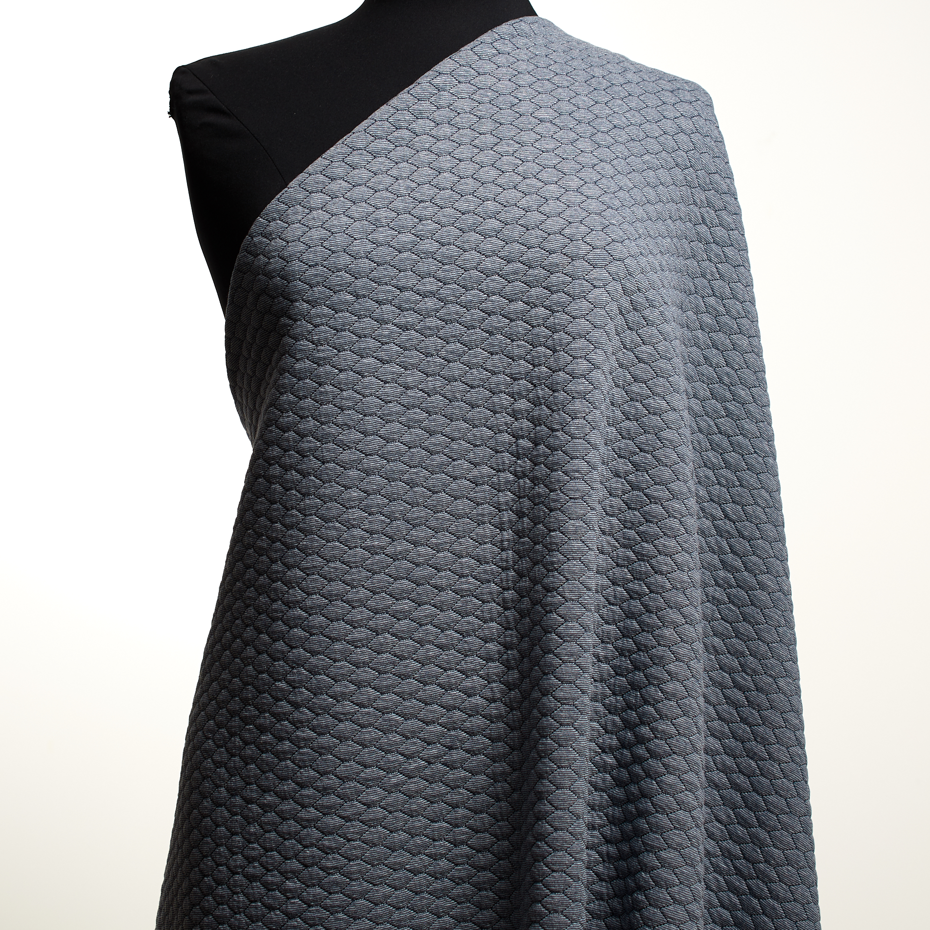 Jersey, Jacquard, Midnight Blue&Ivory (F000032245) - Manichino