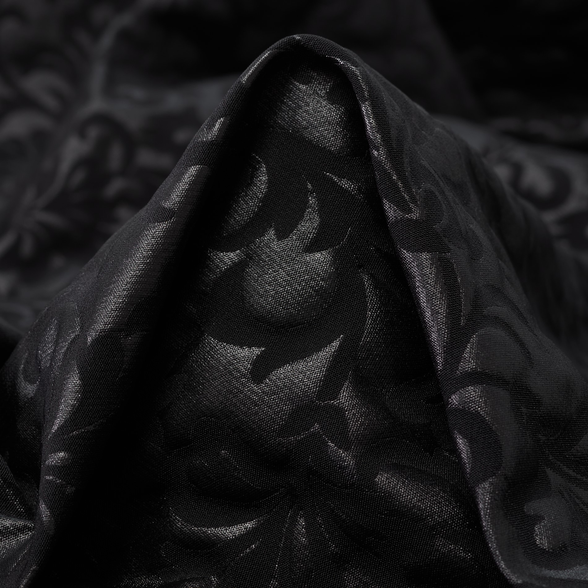 TECHNO STRETCH, POLYAMID, PRINTED, RAVEN BLACK