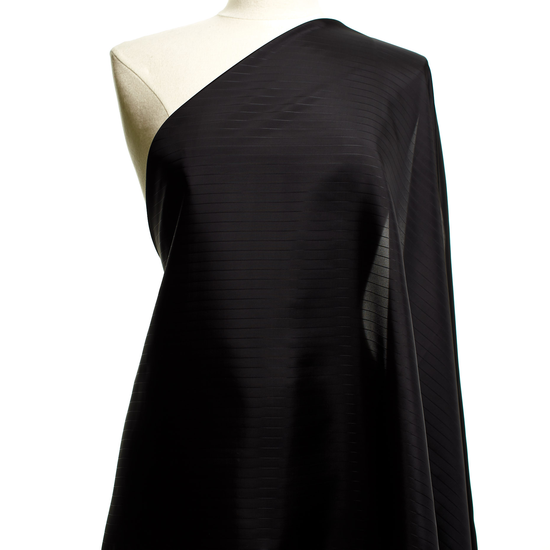 Fodera, Viscosa, Rigato, Jet Black (F000043834) - Manichino