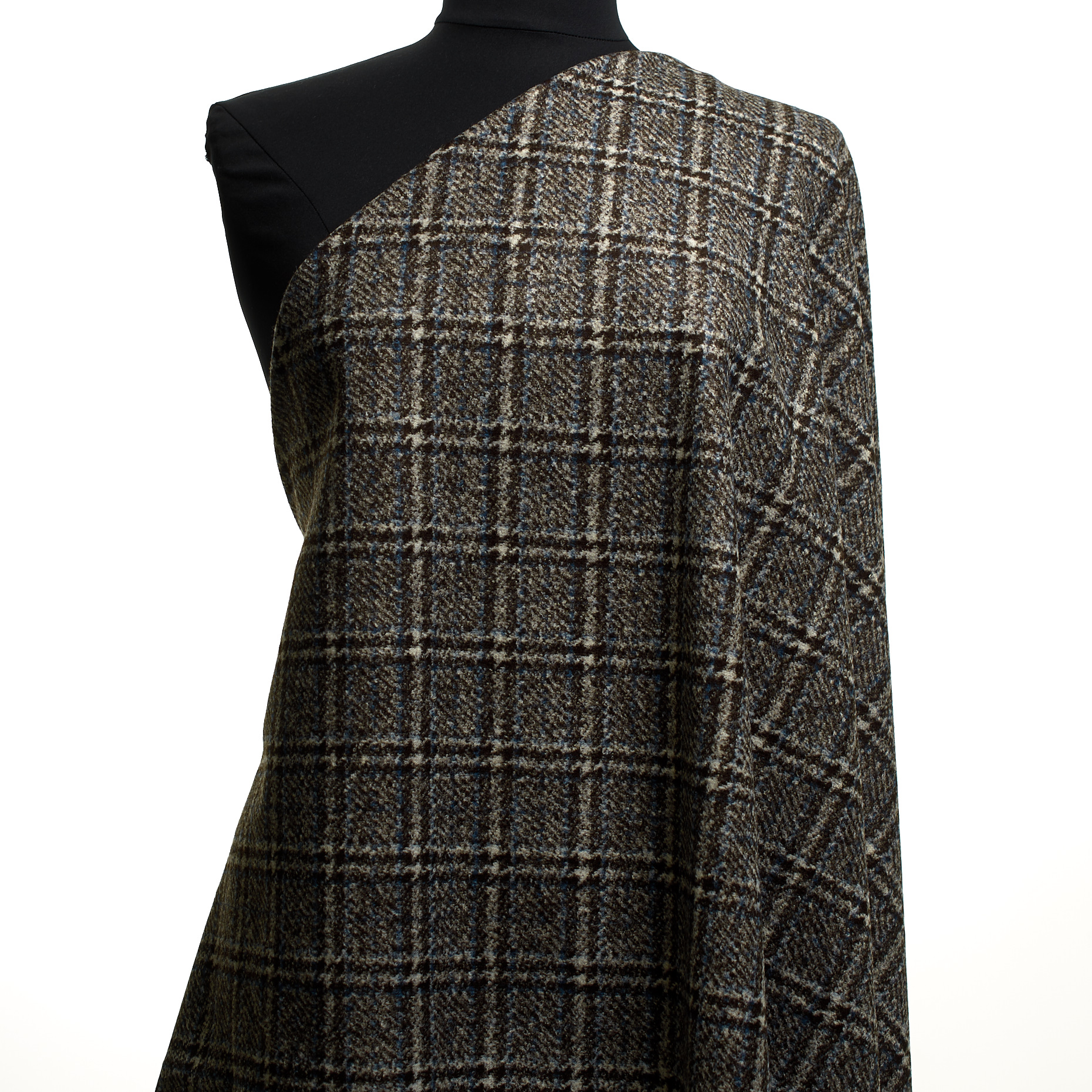 JERSEY, WOOL BLEND, CHECK, BLACKENED PEAR&COLONY BLUE (F000048027) - Mannequin