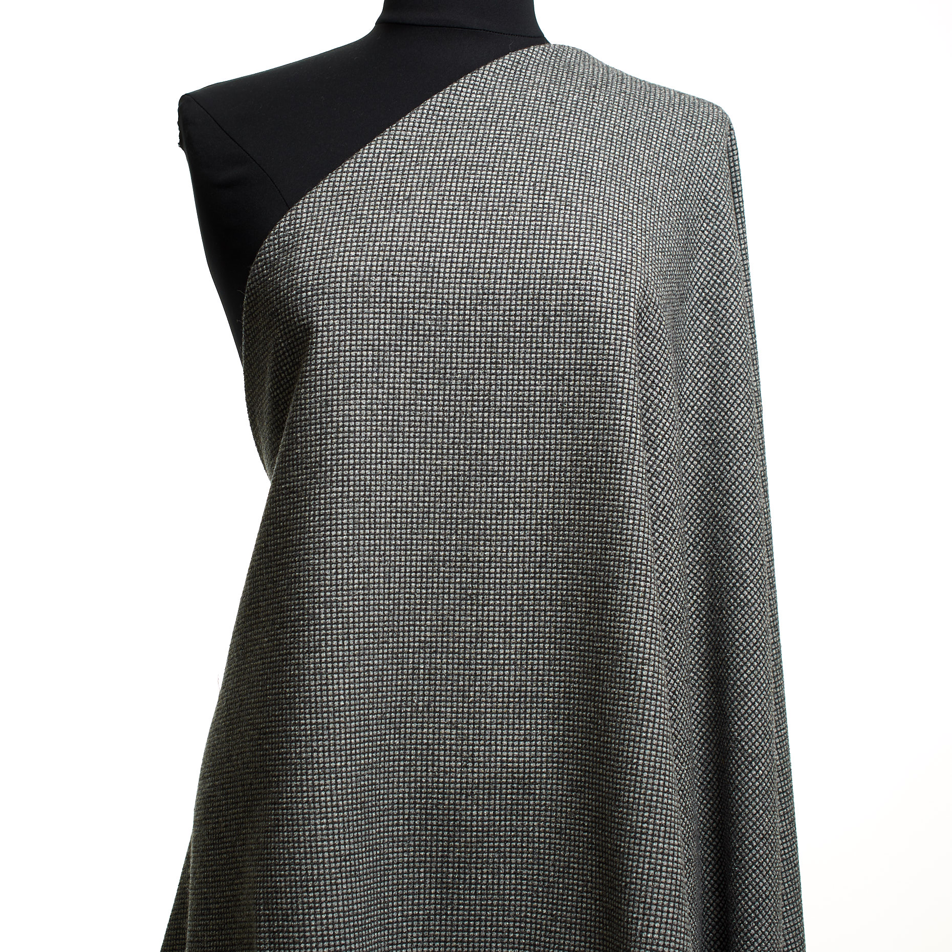 CRÊPE, WOOL BLEND, MICRO DESIGN, CHARCOAL GRAY (F000044832) - Mannequin
