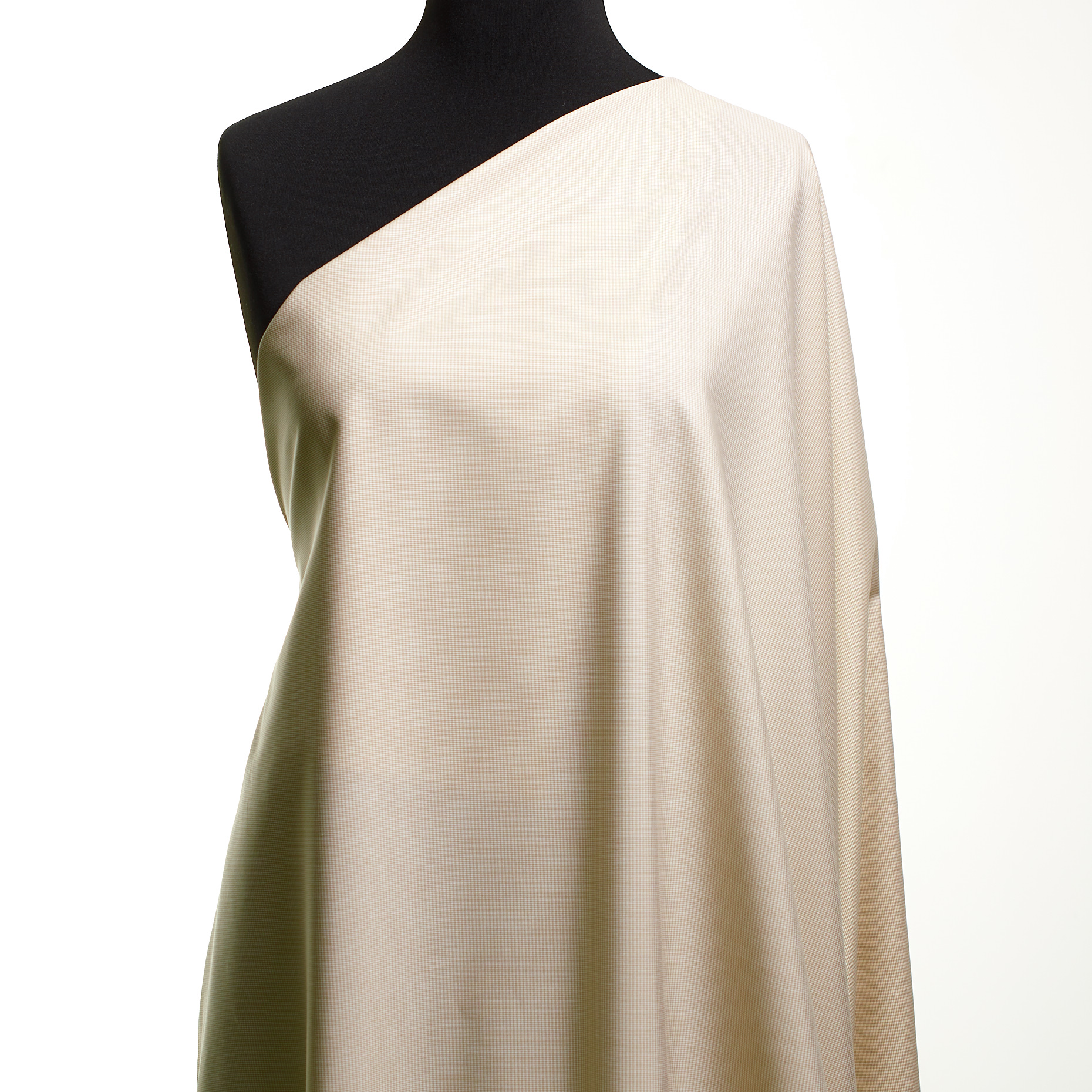 POPLIN, COTTON, MICRO DESIGN, BRILLIANT WHITE&LIGHT TAUPE (F0001654) - Mannequin